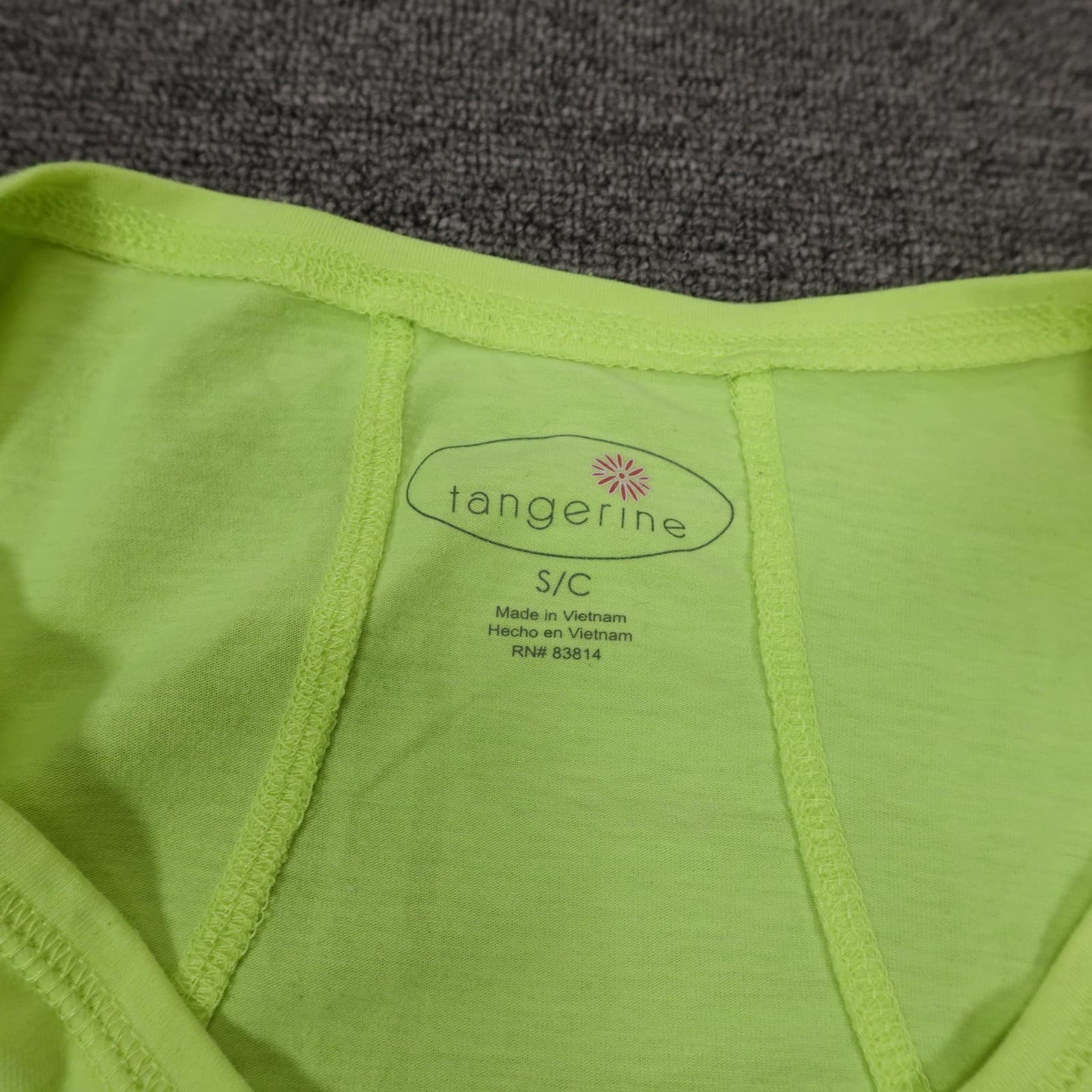 Tangerine Shirt Womens Small Green Short Sleeve Rave Athletic Top Running - Thumbnail 2