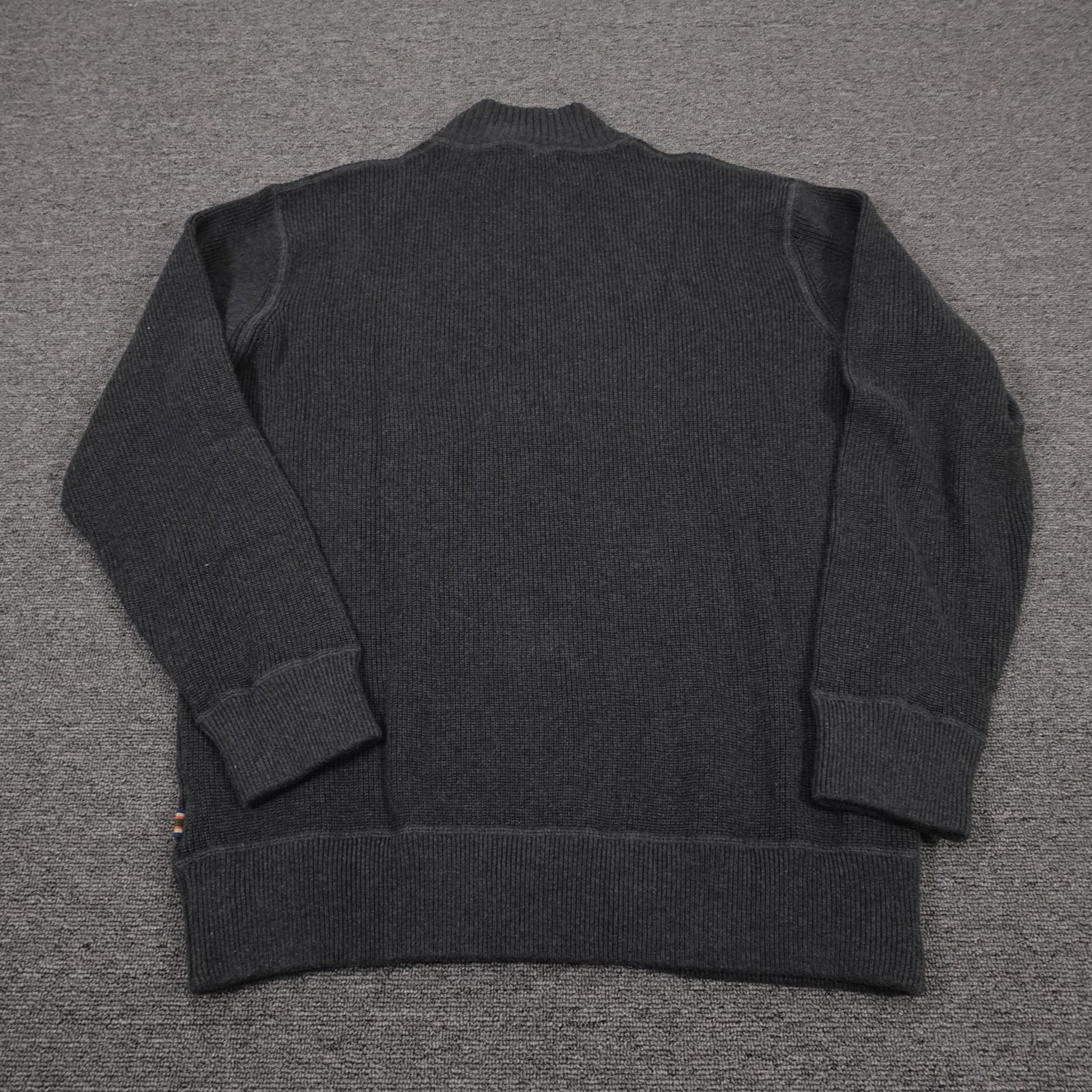 Eddie Bauer Sweater Mens XL Gray Striped 1/4 Zip Mock Neck Pullover Cotton Knit - Thumbnail 6