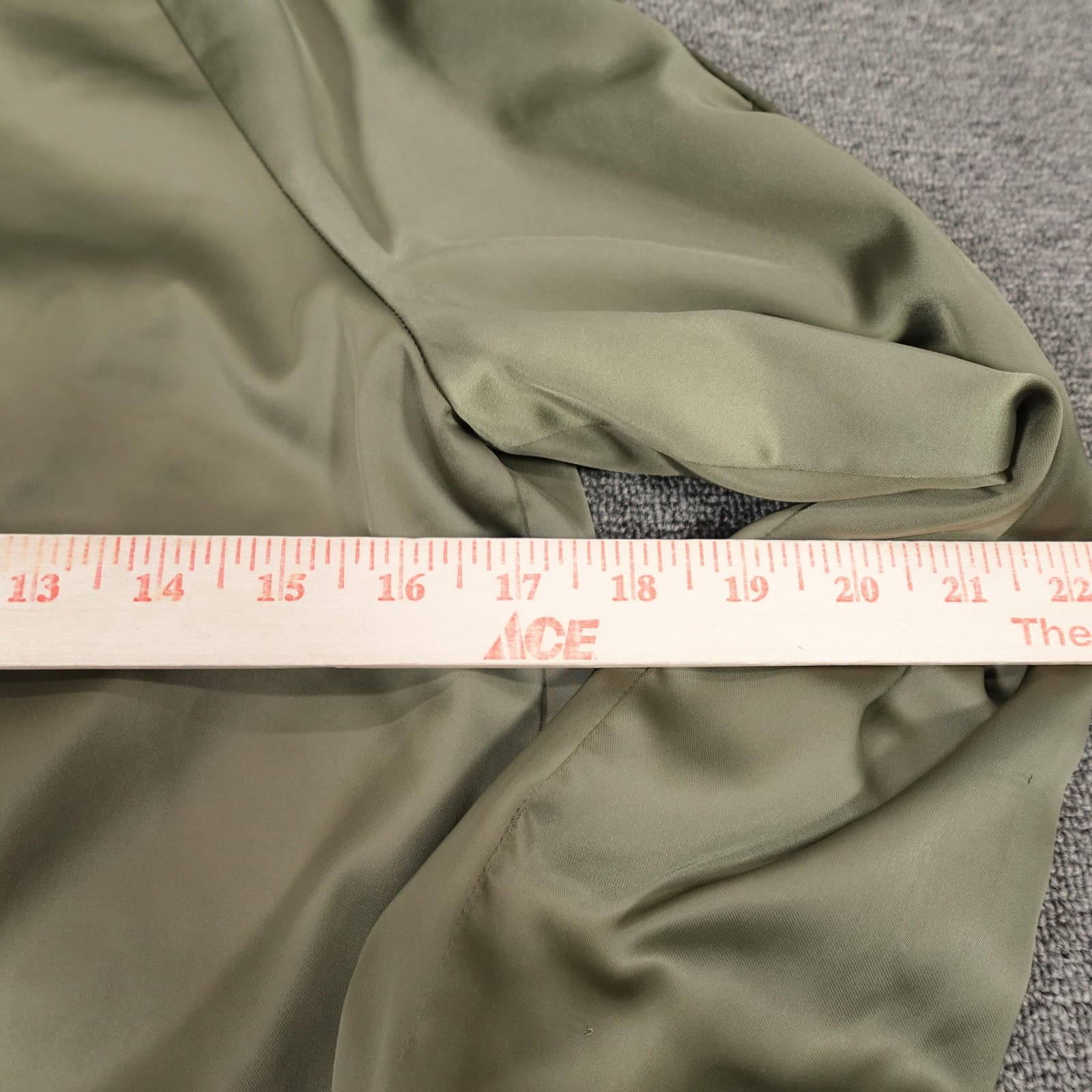 Abercrombie & Fitch Jacket Womens XS Olive Green Satin Bomber Full Zip Casual - Thumbnail 7