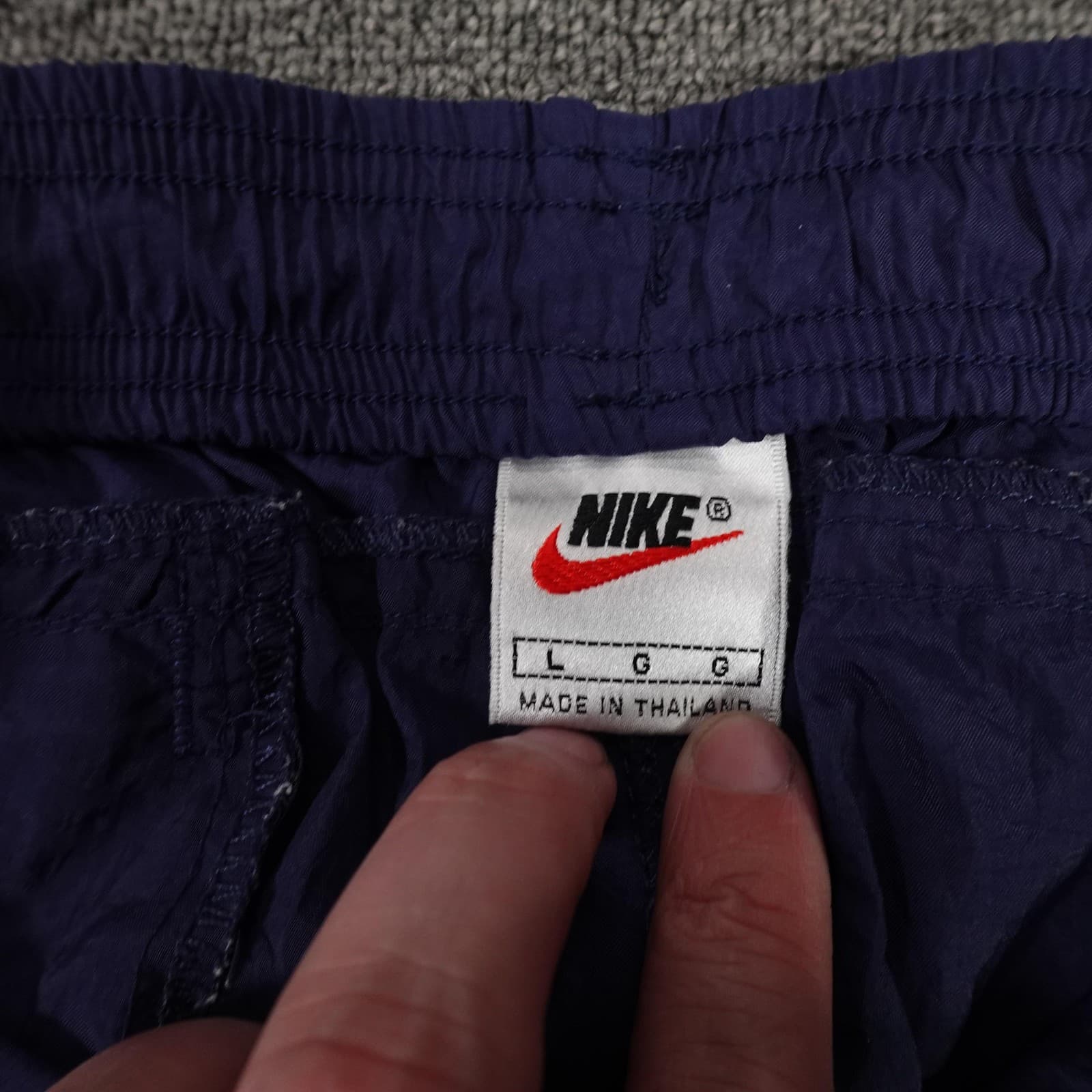 Vintage Nike Track Pants Mens Large Blue Nylon Jogger Elastic Waist 90s Y2K - Thumbnail 5
