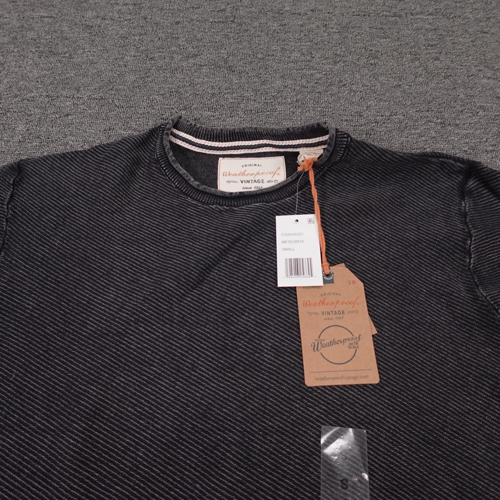 Weatherproof Vintage Shirt Mens Small Gray Long Sleeve Crewneck Tee All Cotton - Thumbnail 2