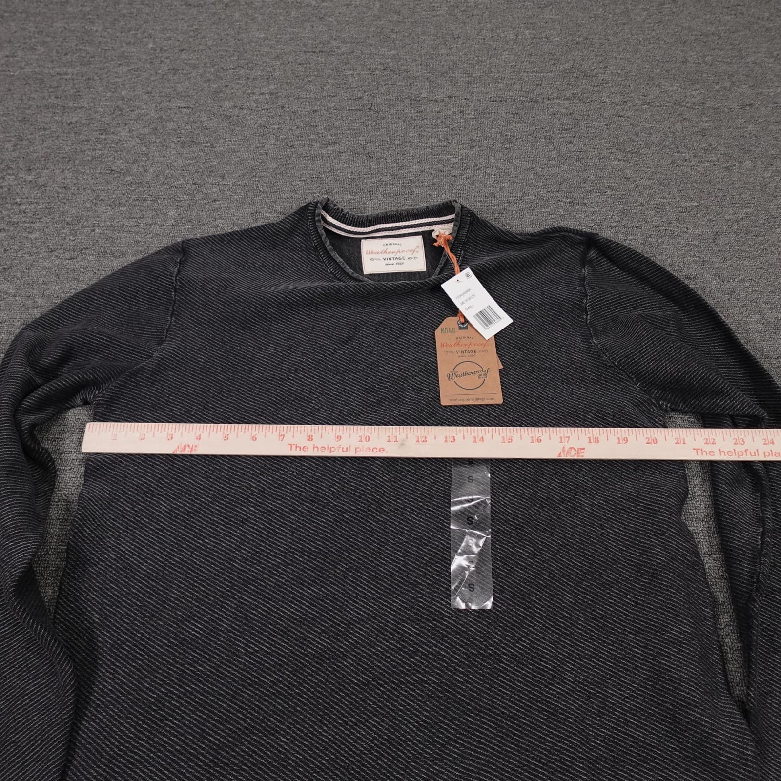 Weatherproof Vintage Shirt Mens Small Gray Long Sleeve Crewneck Tee All Cotton - Thumbnail 5