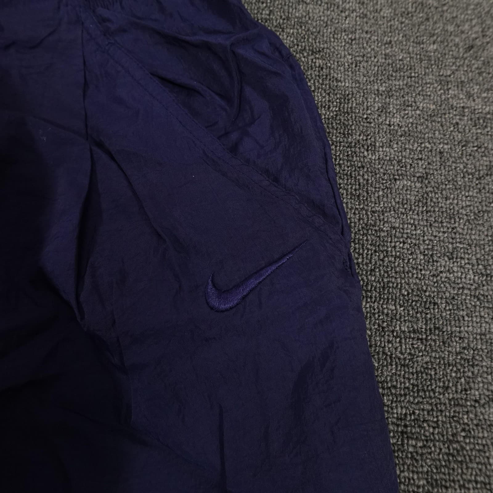 Vintage Nike Track Pants Mens Large Blue Nylon Jogger Elastic Waist 90s Y2K - Thumbnail 4