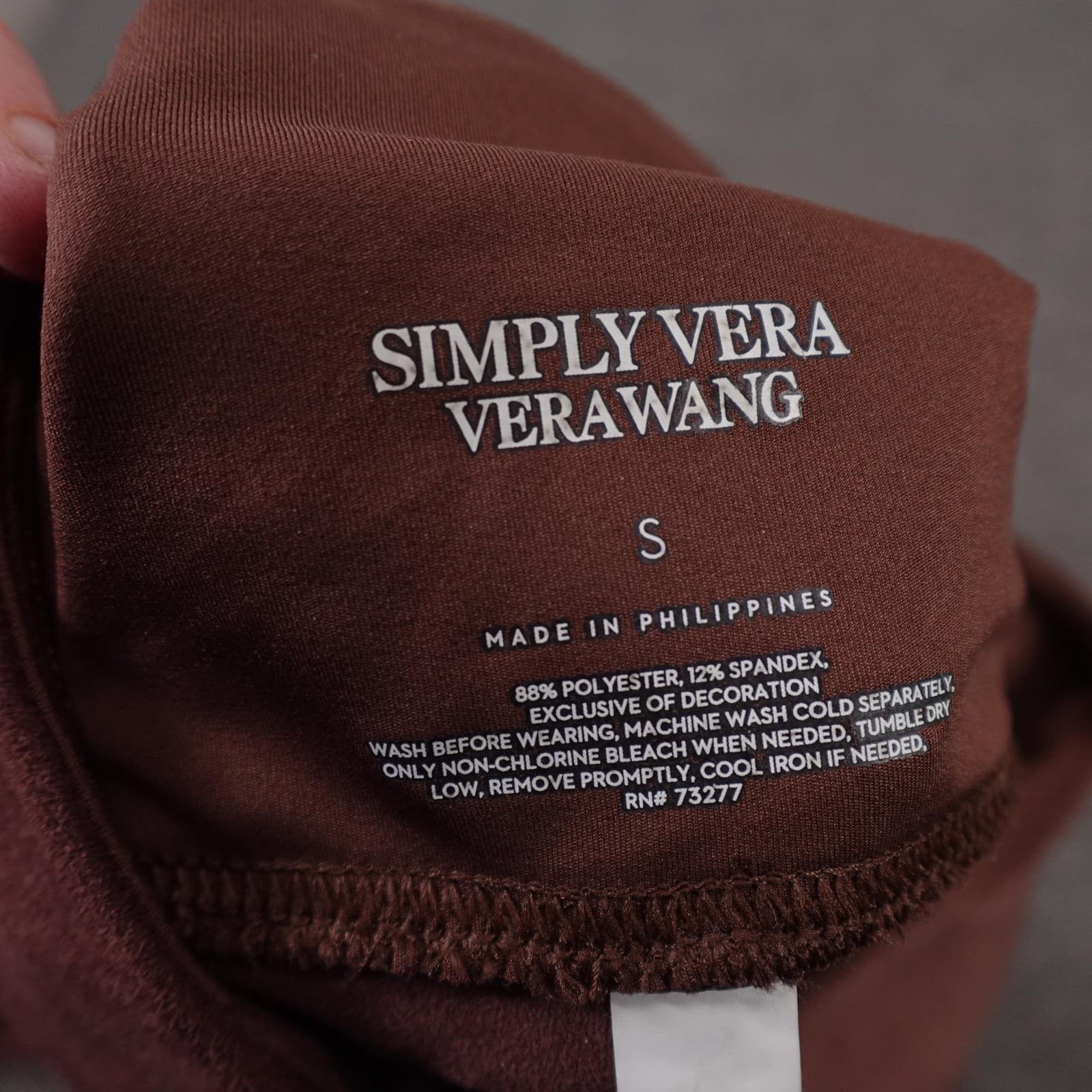 Simply Vera Vera Wang Leggings Womens Small Brown Faux Suede High Rise Stretch - Thumbnail 4