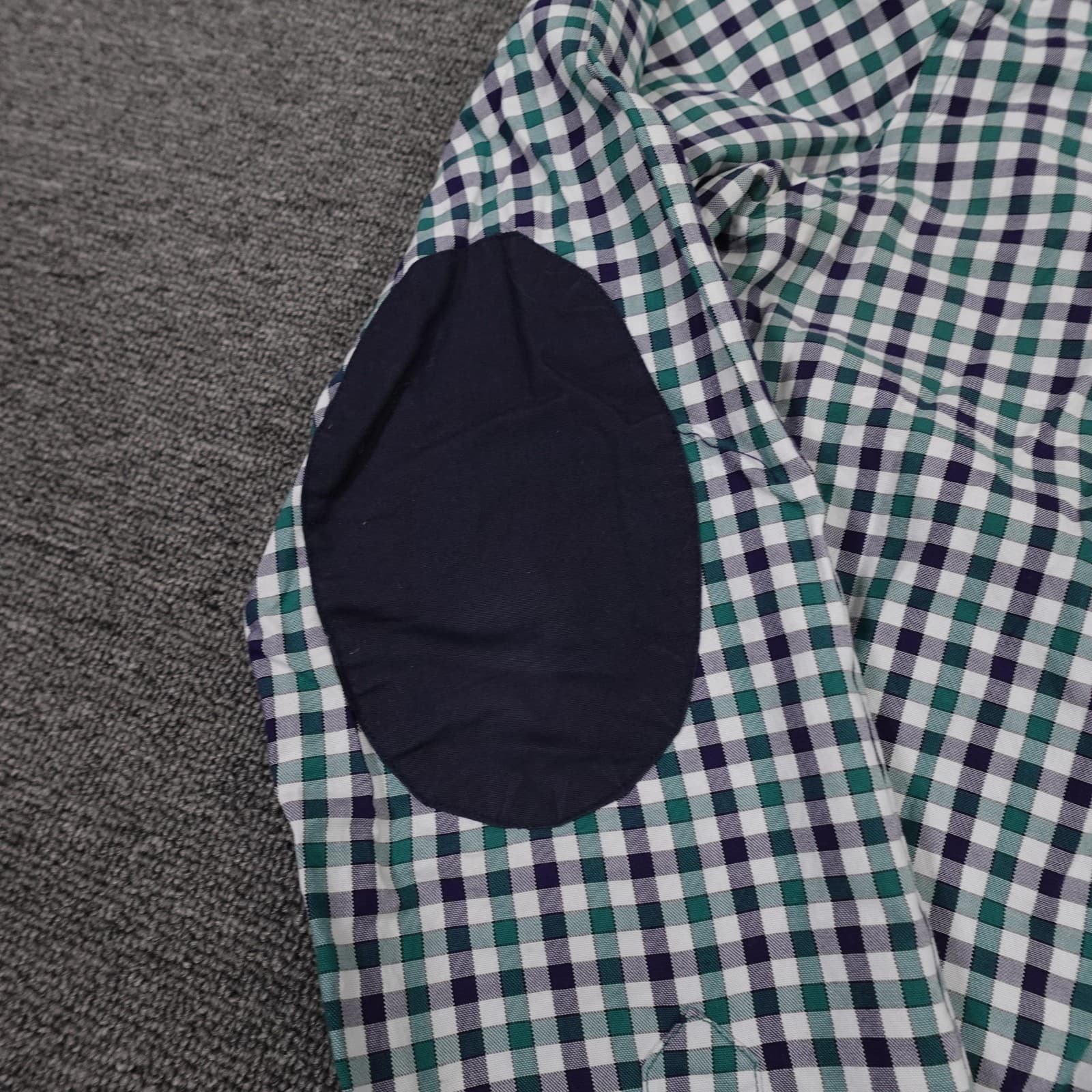 Zara Man Shirt Mens Medium Multicolor Check Long Sleeve Elbow Patch Slim Fit - Thumbnail 3