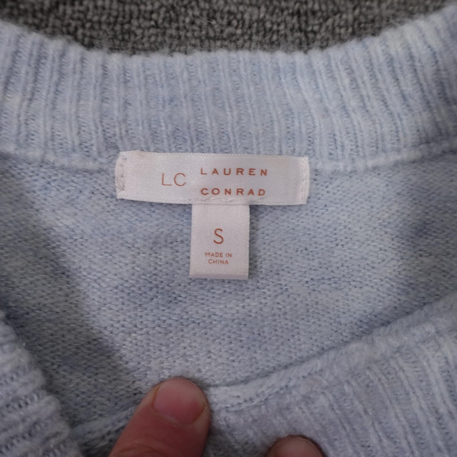 LC Lauren Conrad Sweater Womens Small Blue Sunday Graphic Crewneck Knit - Thumbnail 4
