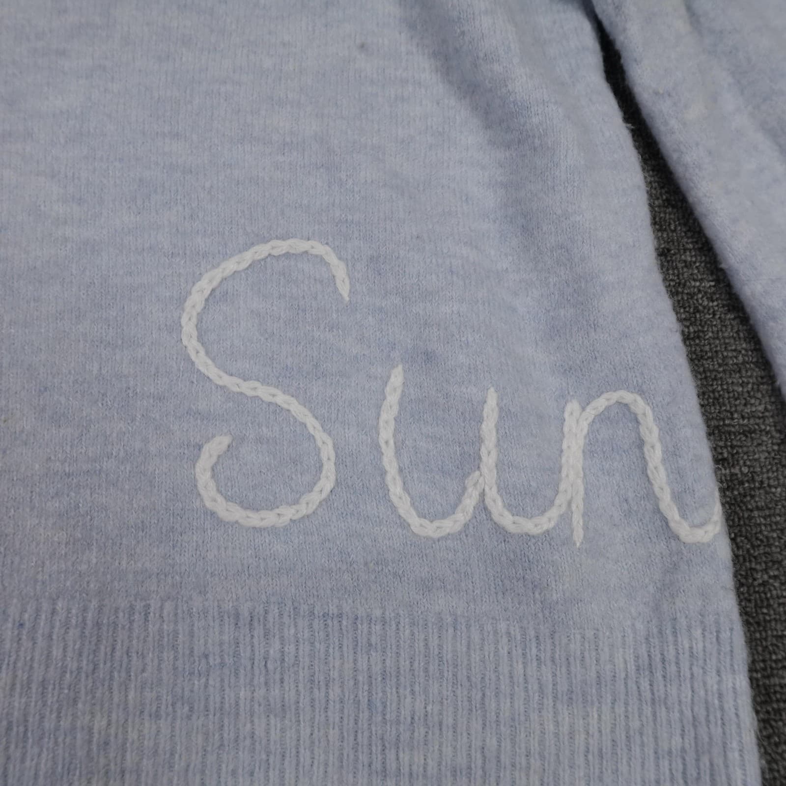 LC Lauren Conrad Sweater Womens Small Blue Sunday Graphic Crewneck Knit - Thumbnail 3