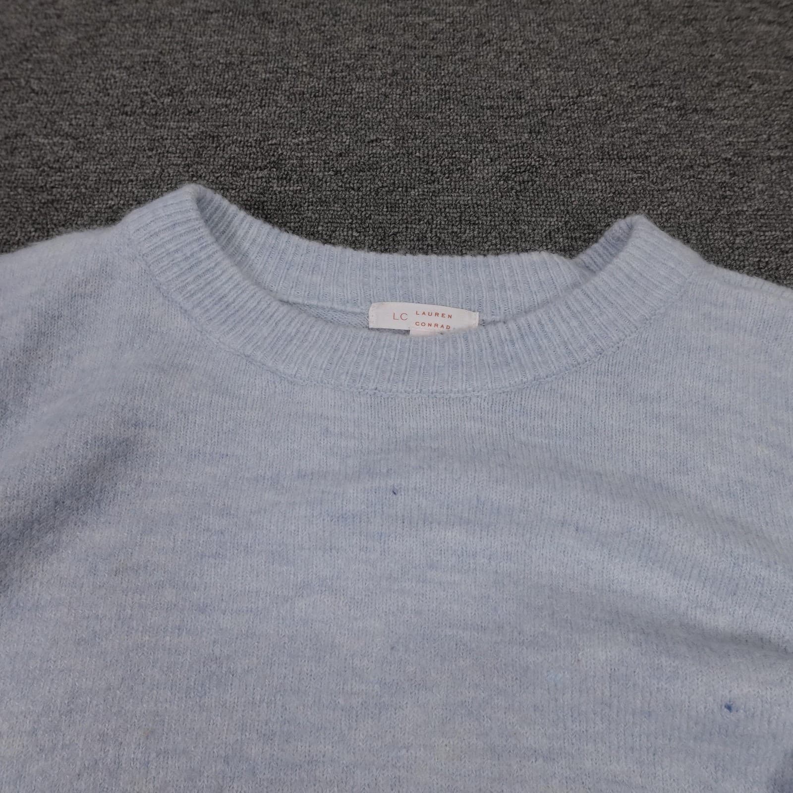 LC Lauren Conrad Sweater Womens Small Blue Sunday Graphic Crewneck Knit - Thumbnail 2
