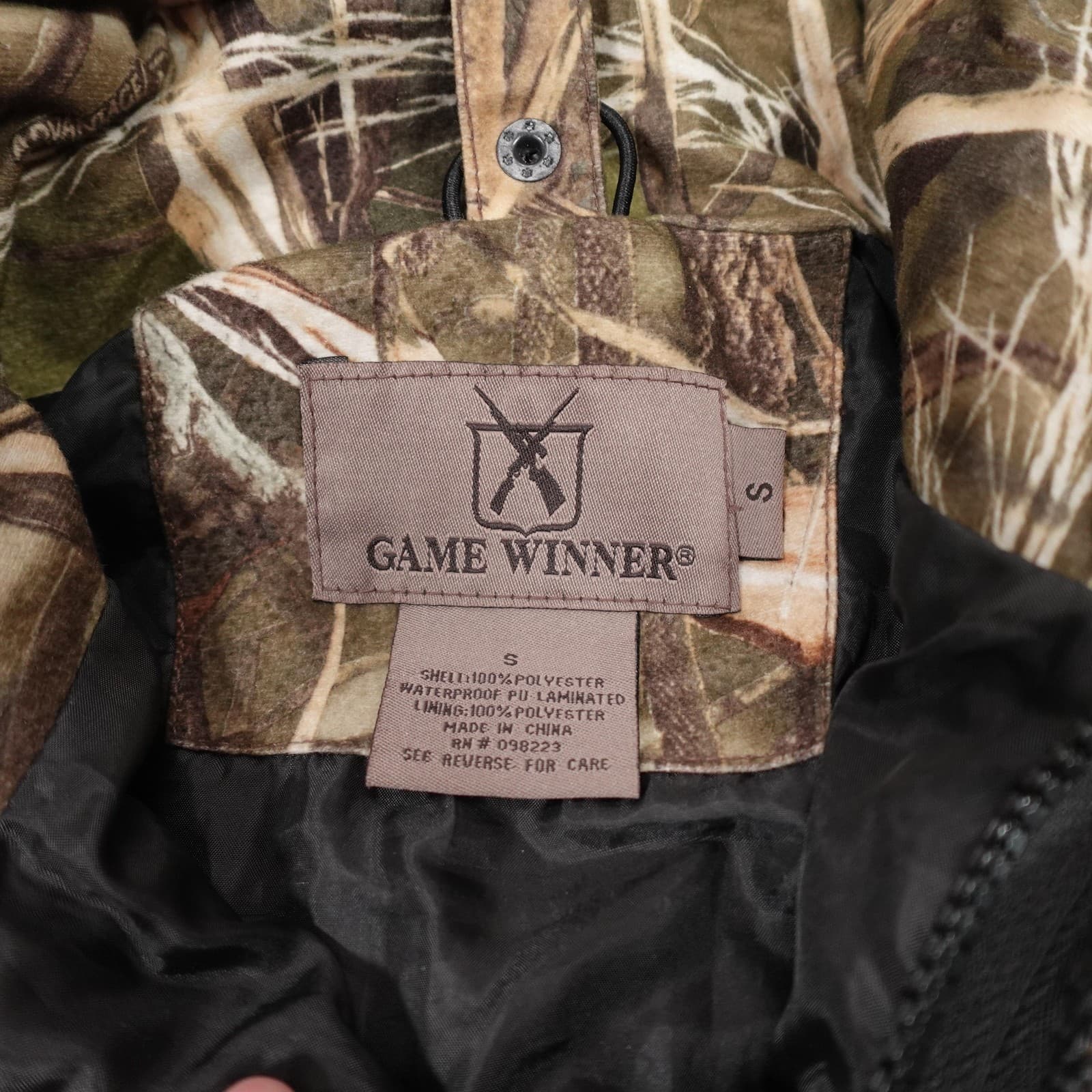 Game Winner Jacket Mens Small Brown Camo Hooded Waterproof Hunting Insulated - Thumbnail 6