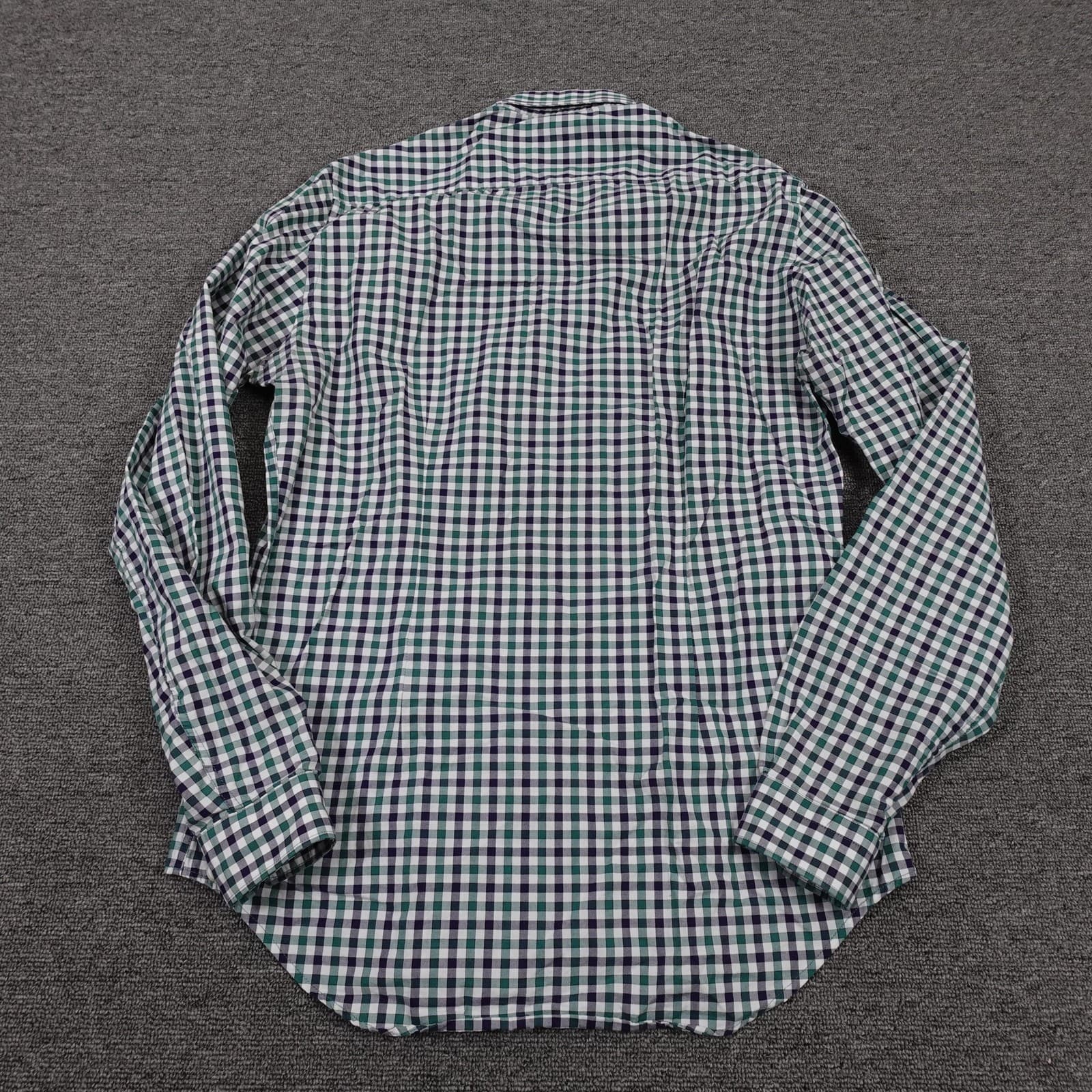 Zara Man Shirt Mens Medium Multicolor Check Long Sleeve Elbow Patch Slim Fit - Thumbnail 8