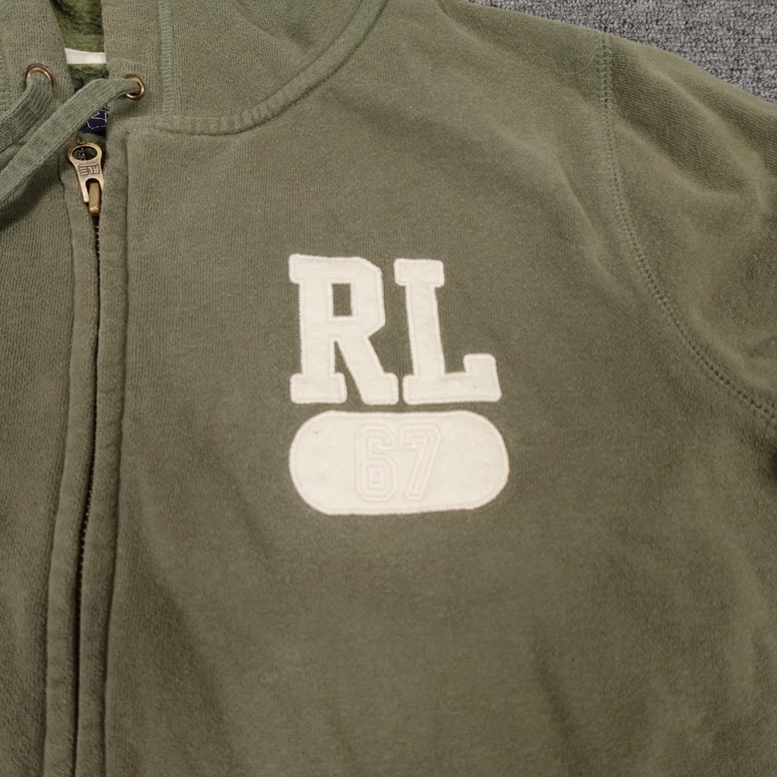 Vintage Polo Jeans Company Ralph Lauren Hoodie Mens XL Green Full Zip RL67 Y2K - Thumbnail 2