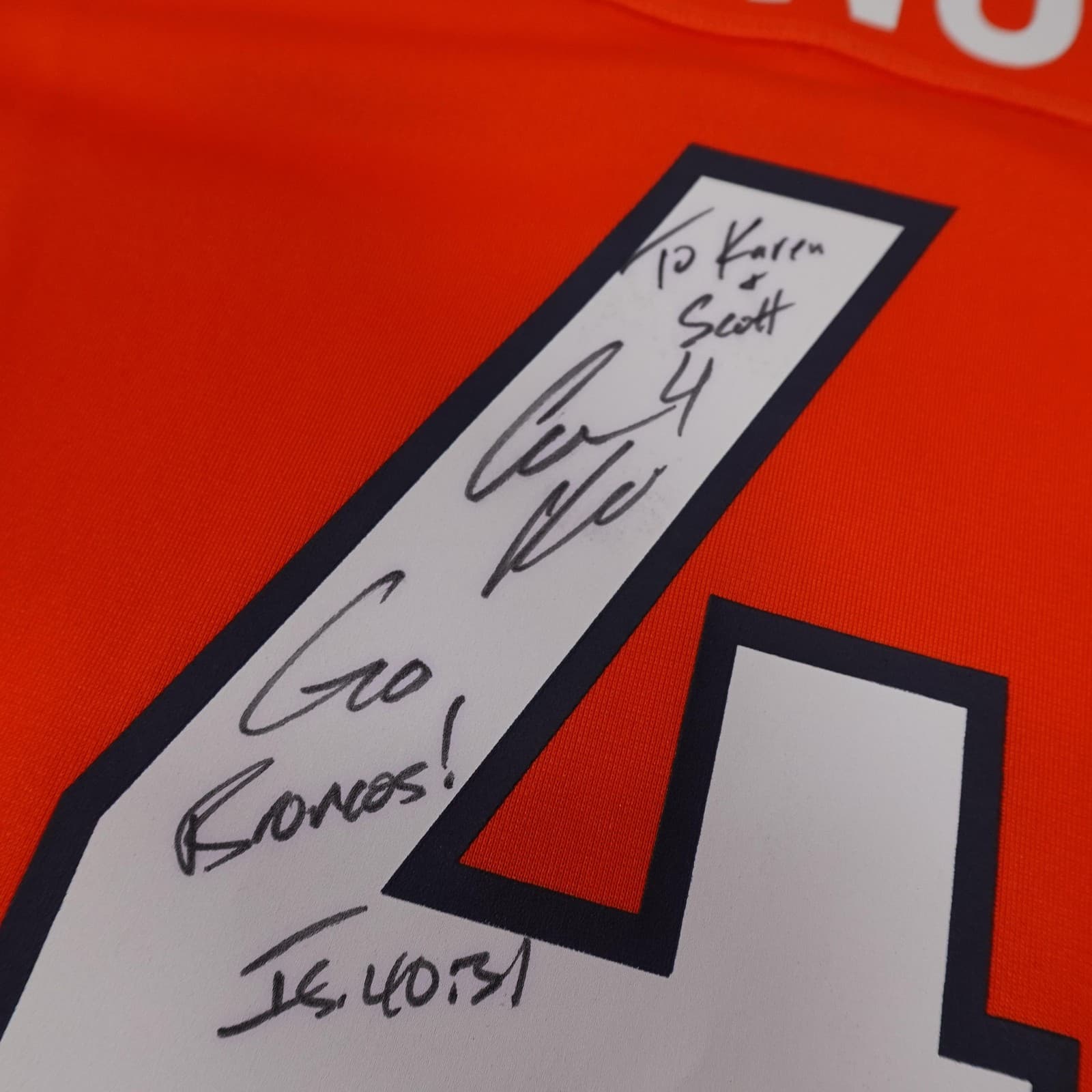 Denver Broncos Football Jersey Mens Medium Orange NFL Nike Case Keenum 4 - Thumbnail 11
