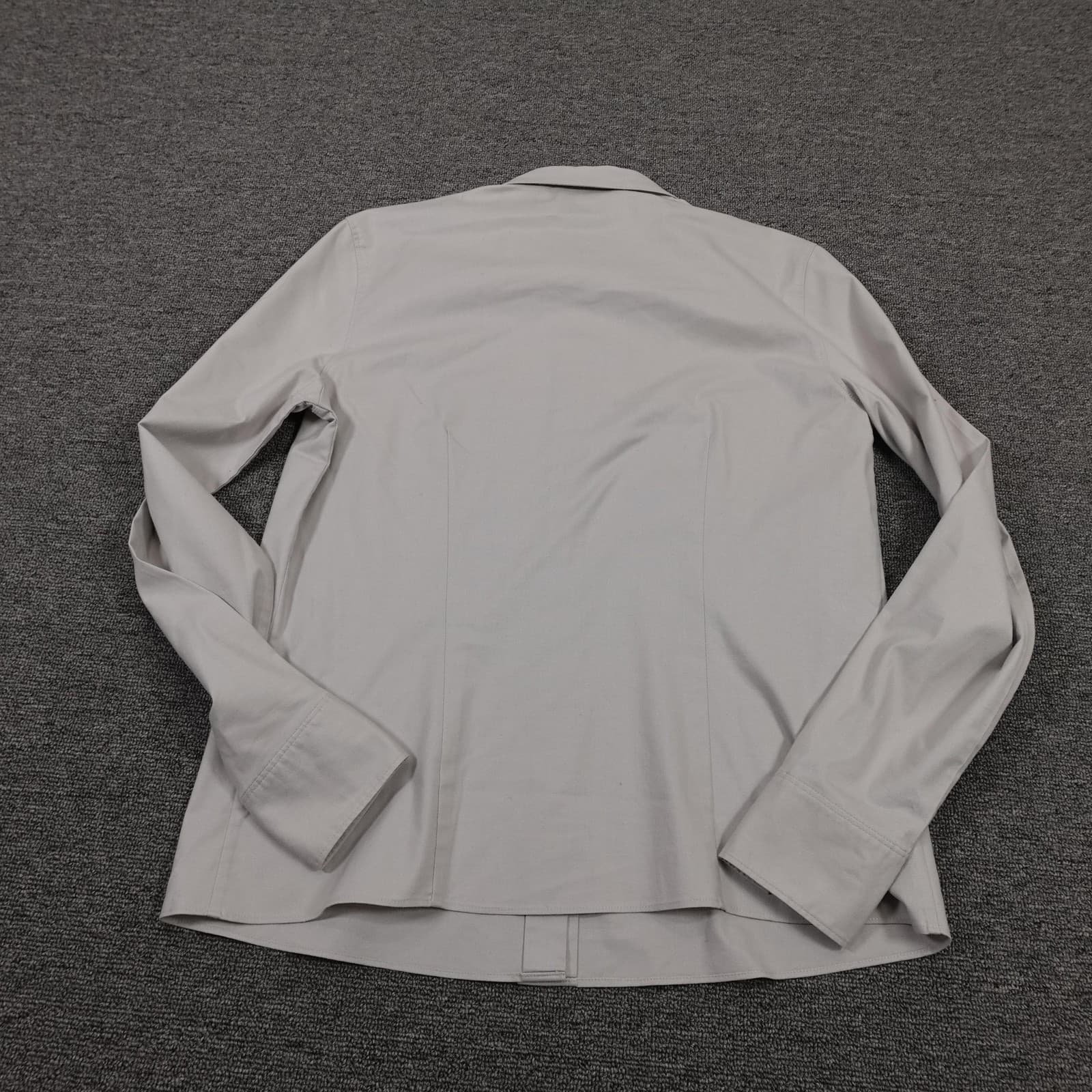 Banana Republic Shirt Womens Medium Gray Stretch Button Up Long Sleeve Work Top - Thumbnail 6