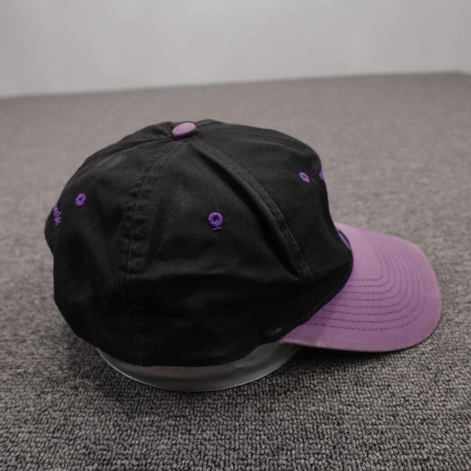 Vintage Mickey Mouse Hat Cap Snap Back Mens One Size Purple Black Cartoon - Thumbnail 5