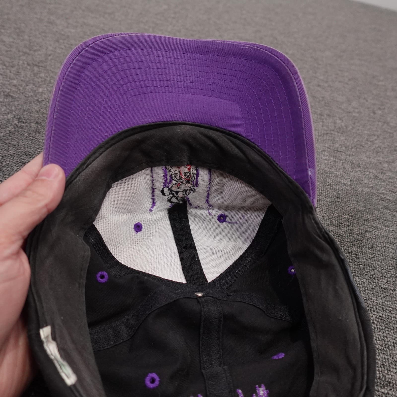 Vintage Mickey Mouse Hat Cap Snap Back Mens One Size Purple Black Cartoon - Thumbnail 6