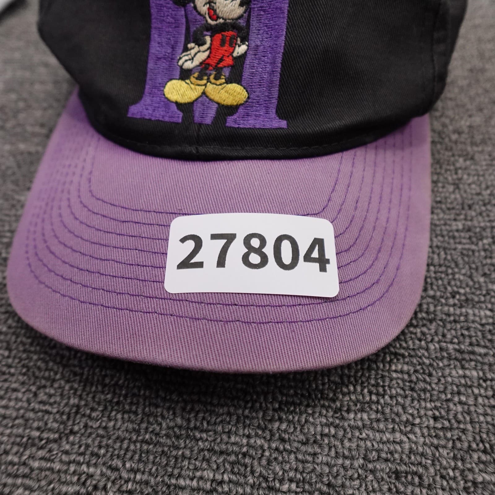 Vintage Mickey Mouse Hat Cap Snap Back Mens One Size Purple Black Cartoon - Thumbnail 10