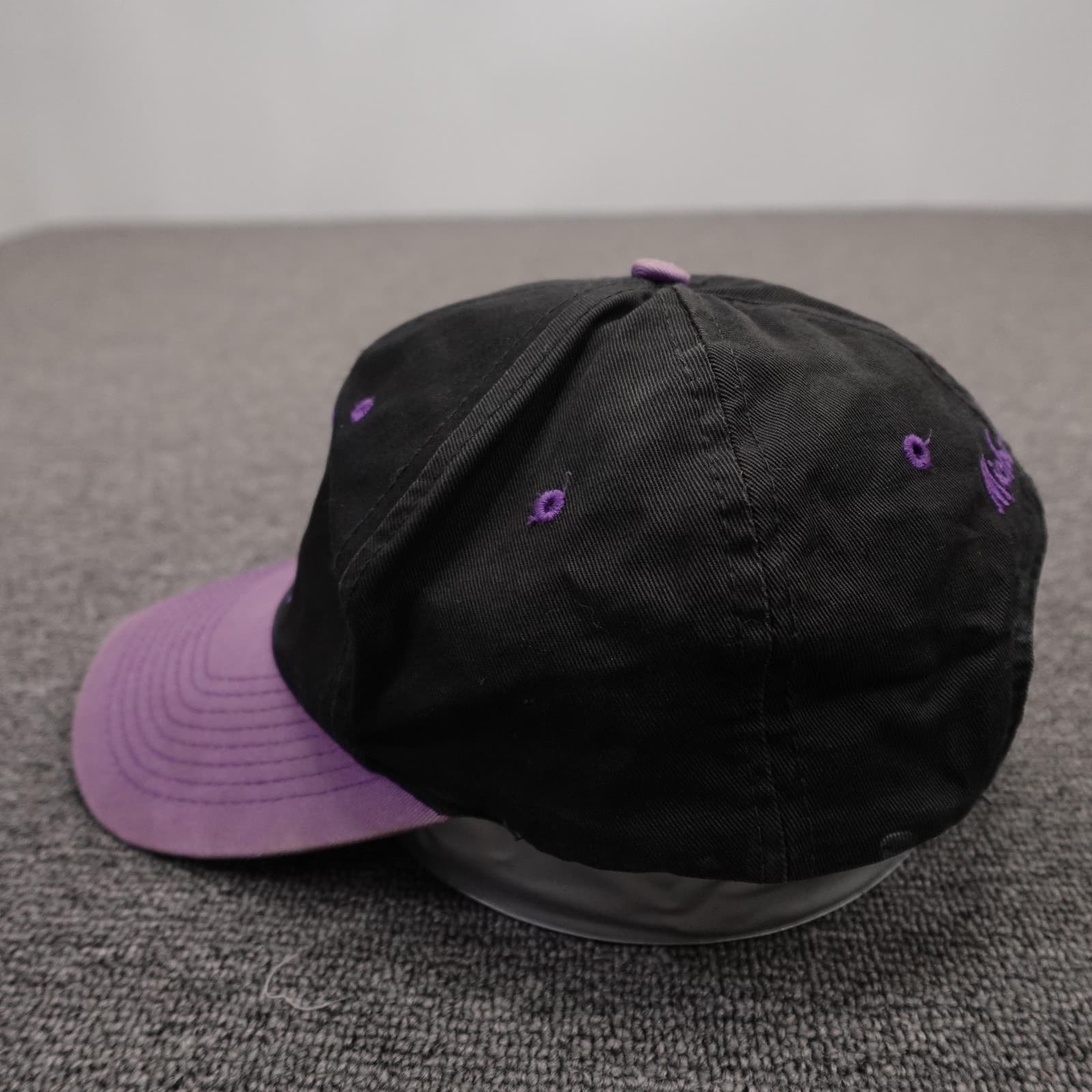 Vintage Mickey Mouse Hat Cap Snap Back Mens One Size Purple Black Cartoon - Thumbnail 3