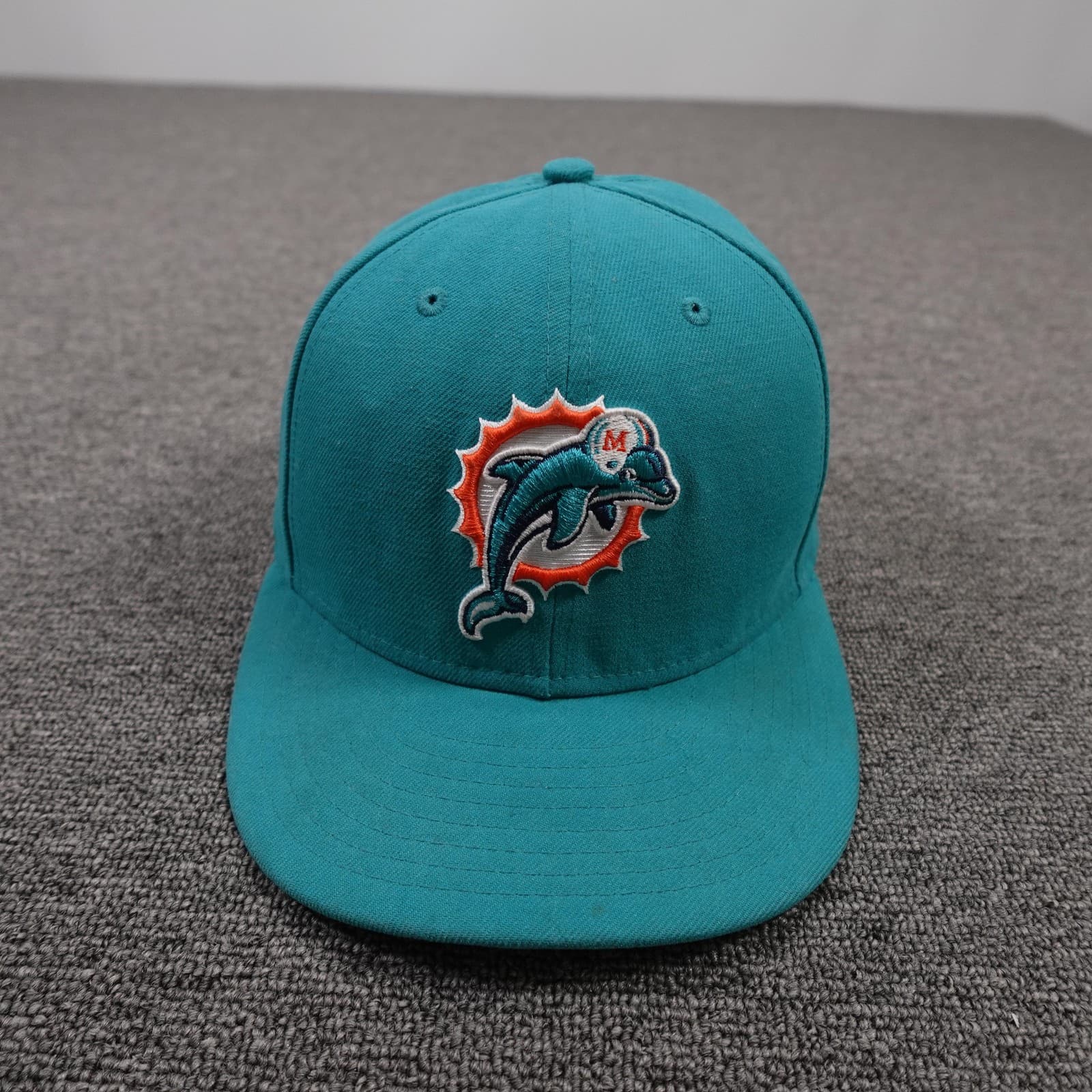 Miami Dolphins Hat Cap Fitted Mens 6 7/8 Green NFL Football New Era 59FIFTY