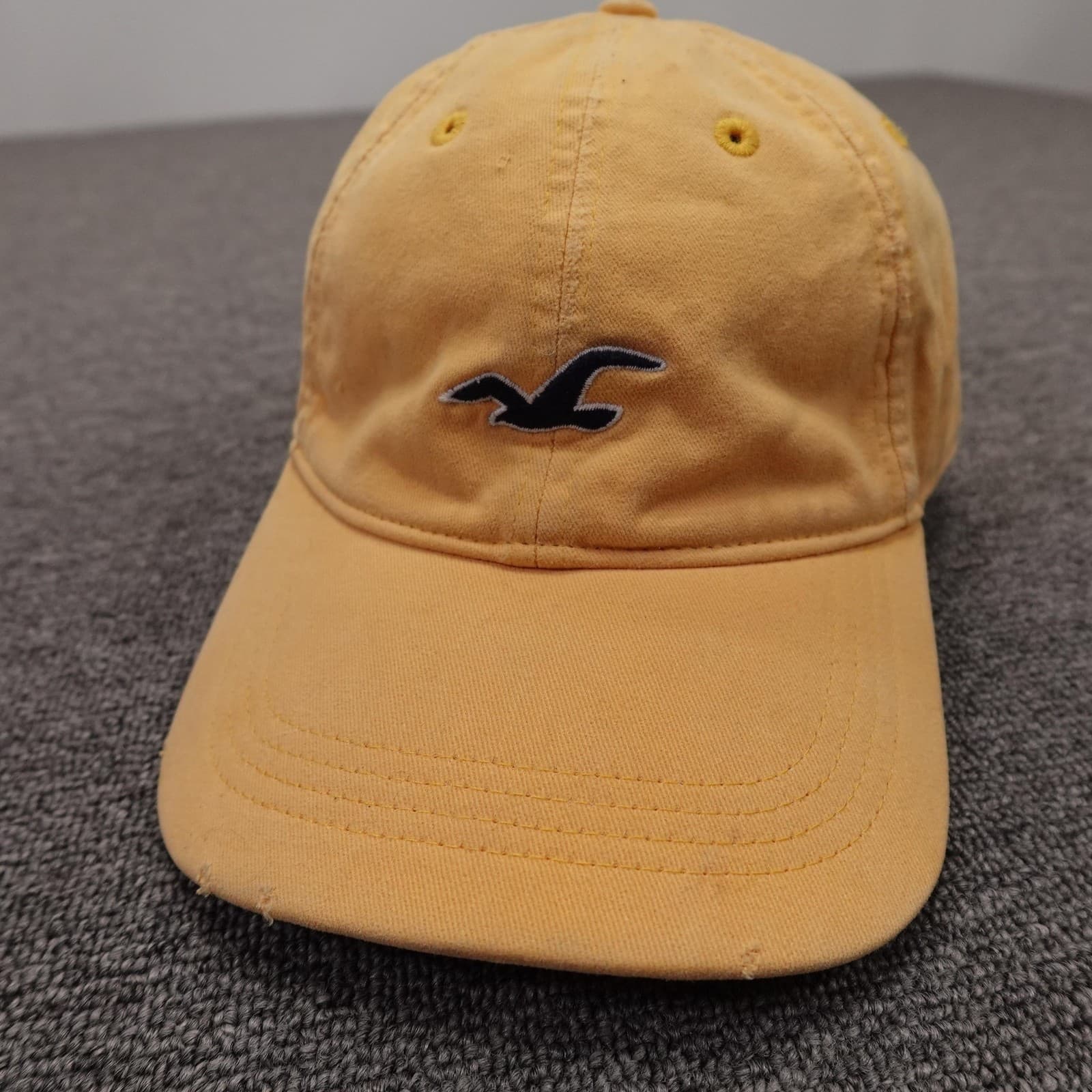 Hollister Hat Cap Strap Back Mens One Size Yellow Twill Baseball Embroidered - Thumbnail 2