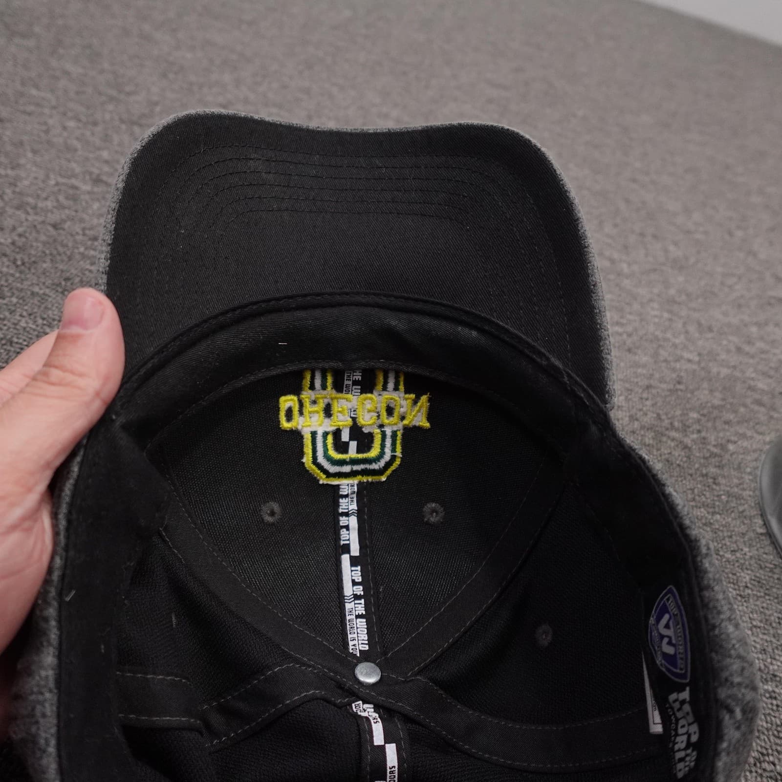 Oregon Ducks Hat Strap Back Mens One Size Gray NCAA Football Top Of The World - Thumbnail 6
