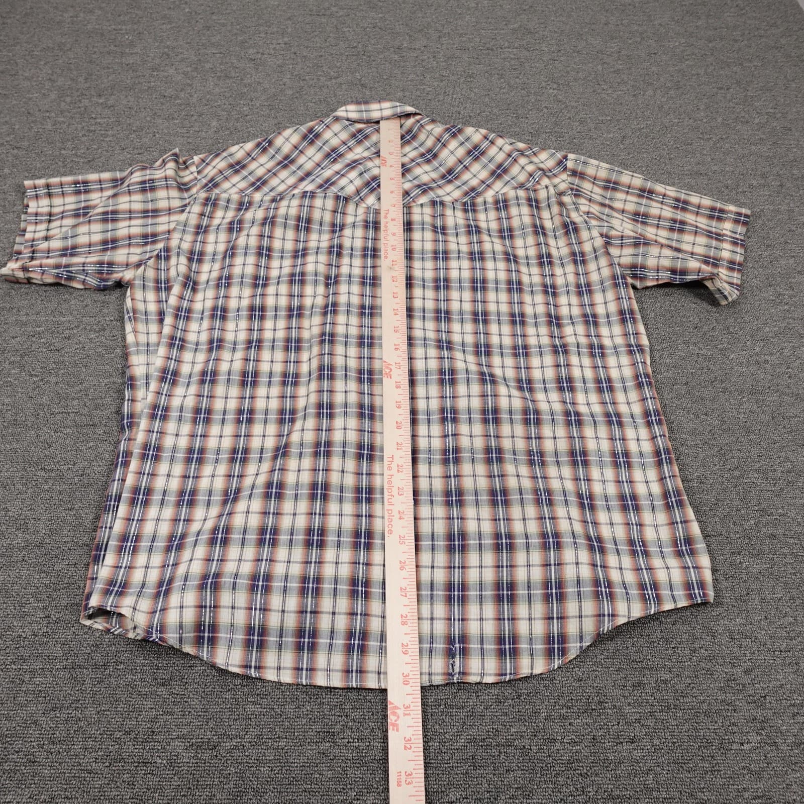 Vintage Youngbloods Shirt Mens XL Multicolor Plaid Western Snap Short Sleeve - Thumbnail 5