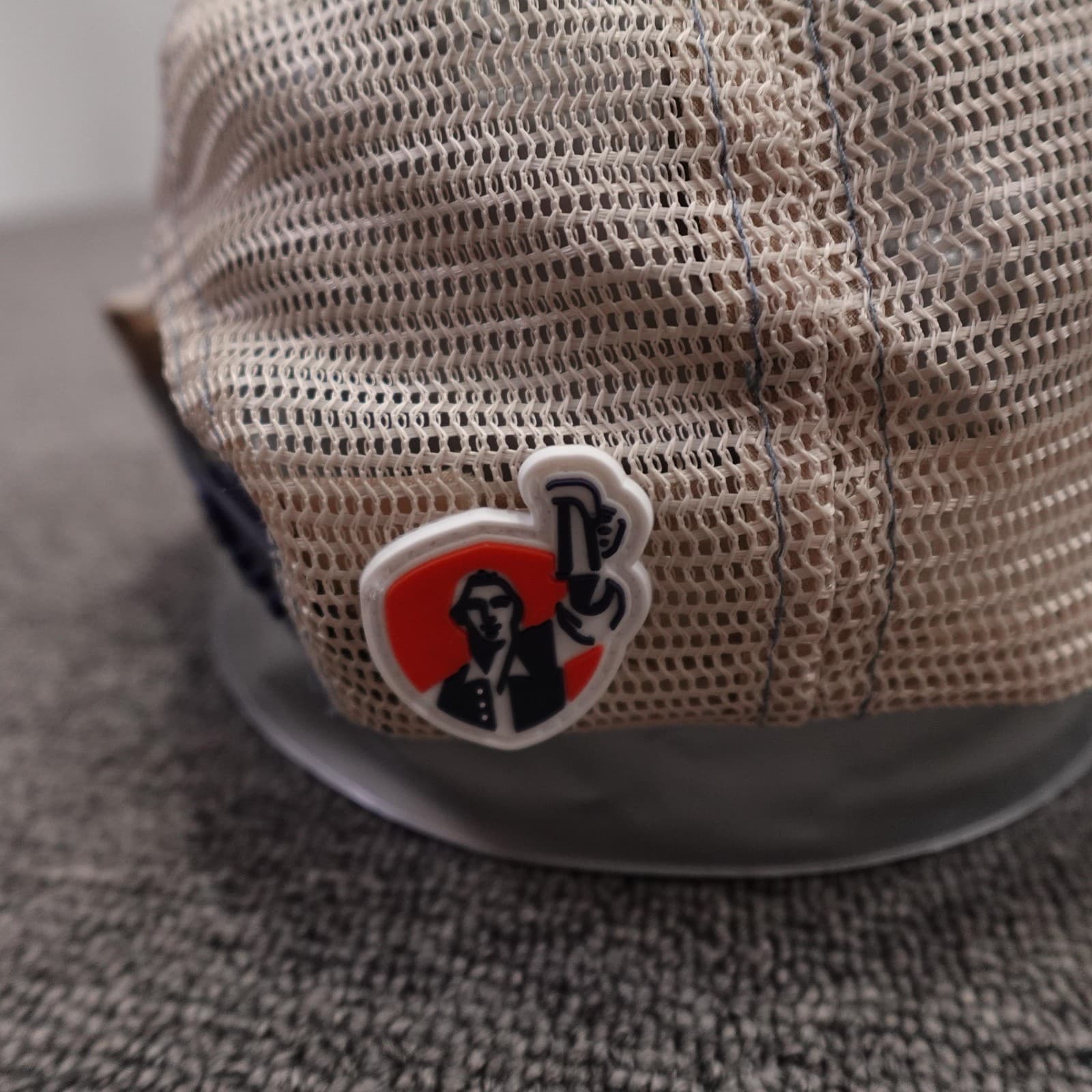 Samuel Adams Navy Tan Trucker Hat Mesh Snapback Cap Beer Logo Adult Adjustable - Thumbnail 5