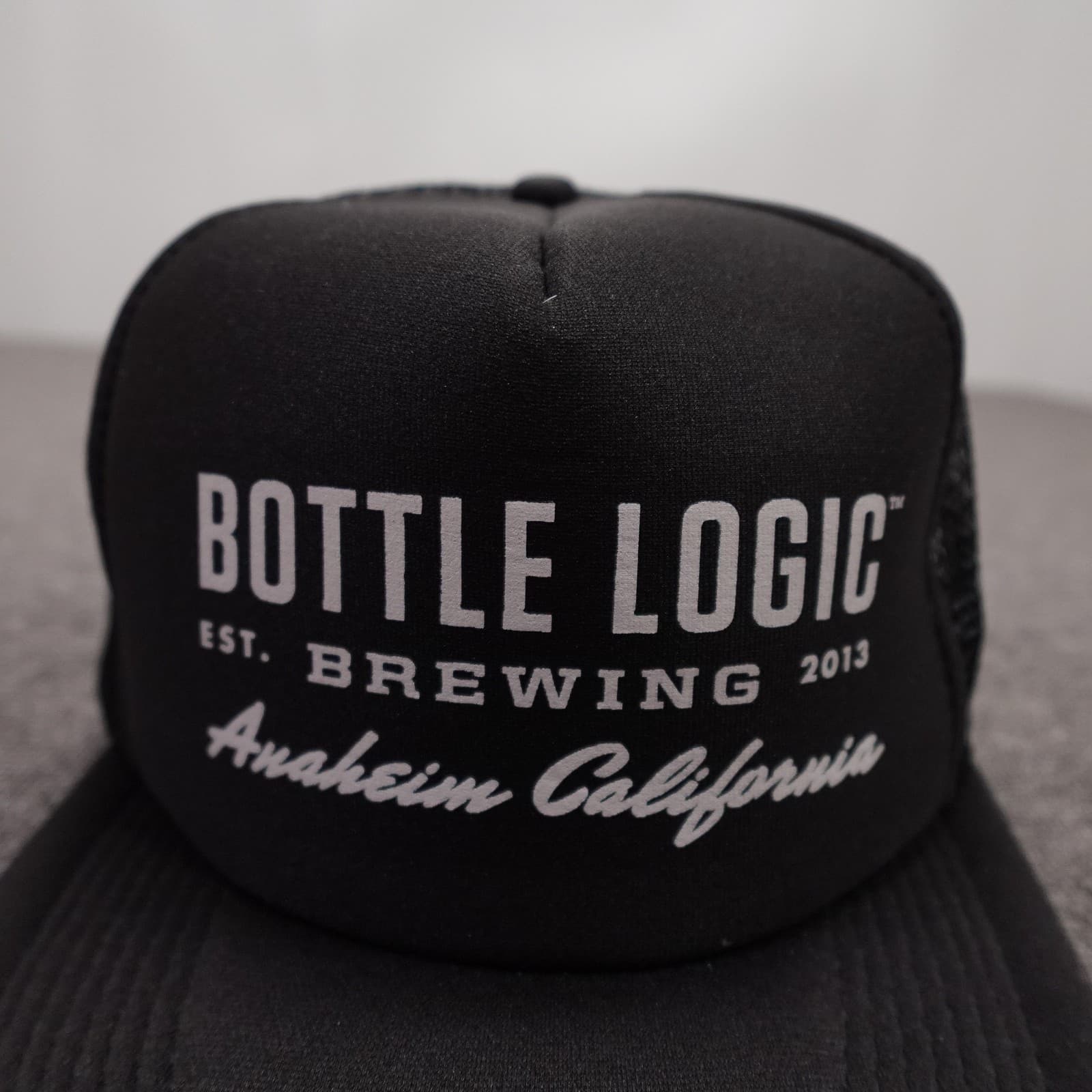 Bottle Logic Brewing Otto Hat Cap Snap Back Mens One Size Black Mesh Trucker - Thumbnail 2