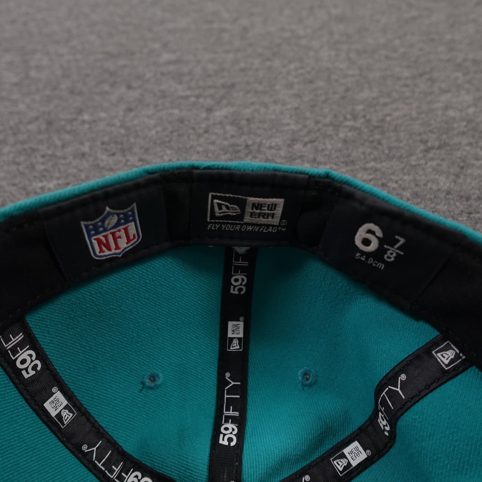 Miami Dolphins Hat Cap Fitted Mens 6 7/8 Green NFL Football New Era 59FIFTY - Thumbnail 8