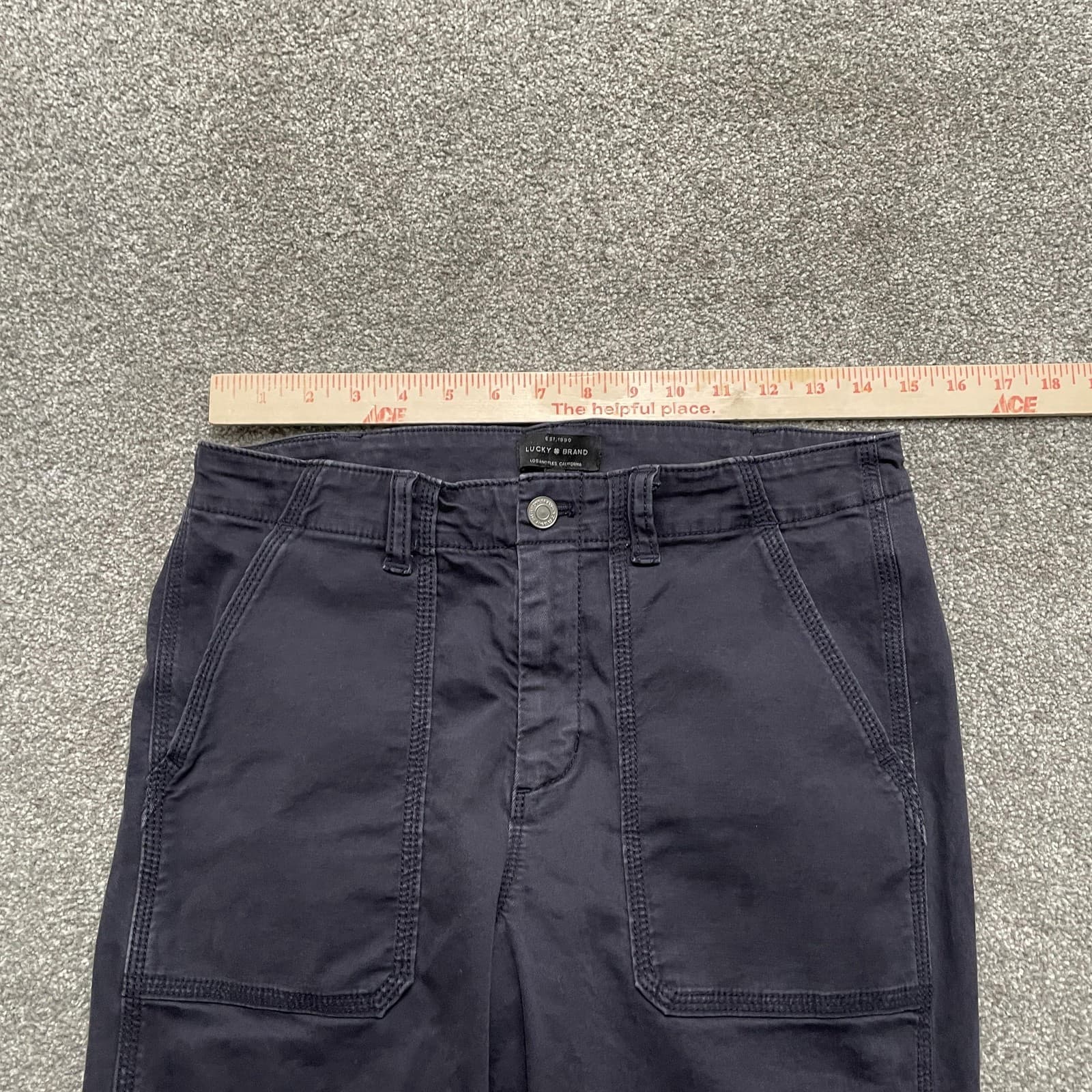 Lucky Brand Pants Womens 6 Navy Utility Ankle Zip Stretch Cotton Blend Tapered - Thumbnail 7