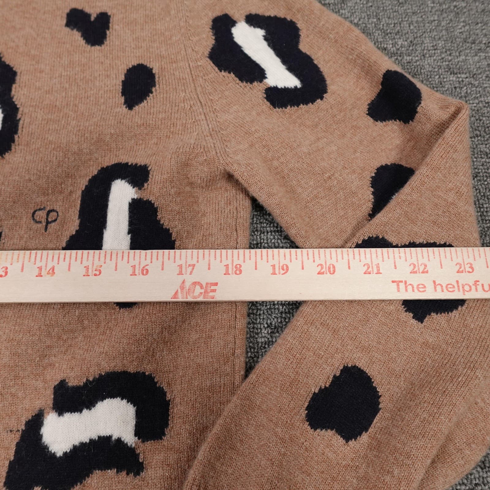 Chinti & Parker Cardigan Sweater Womens Small Brown Leopard Wool Cashmere V Neck - Thumbnail 4