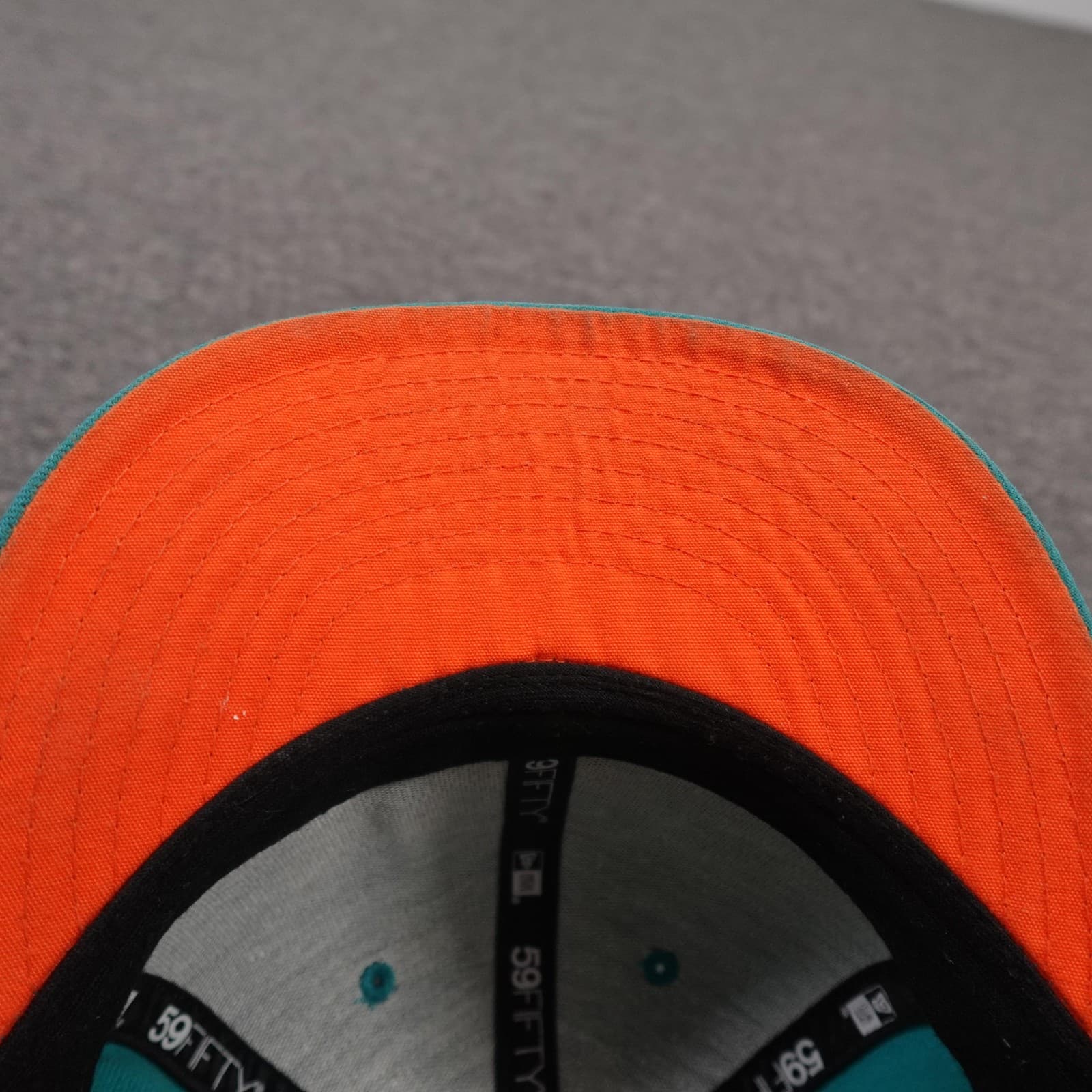 Miami Dolphins Hat Cap Fitted Mens 6 7/8 Green NFL Football New Era 59FIFTY - Thumbnail 7