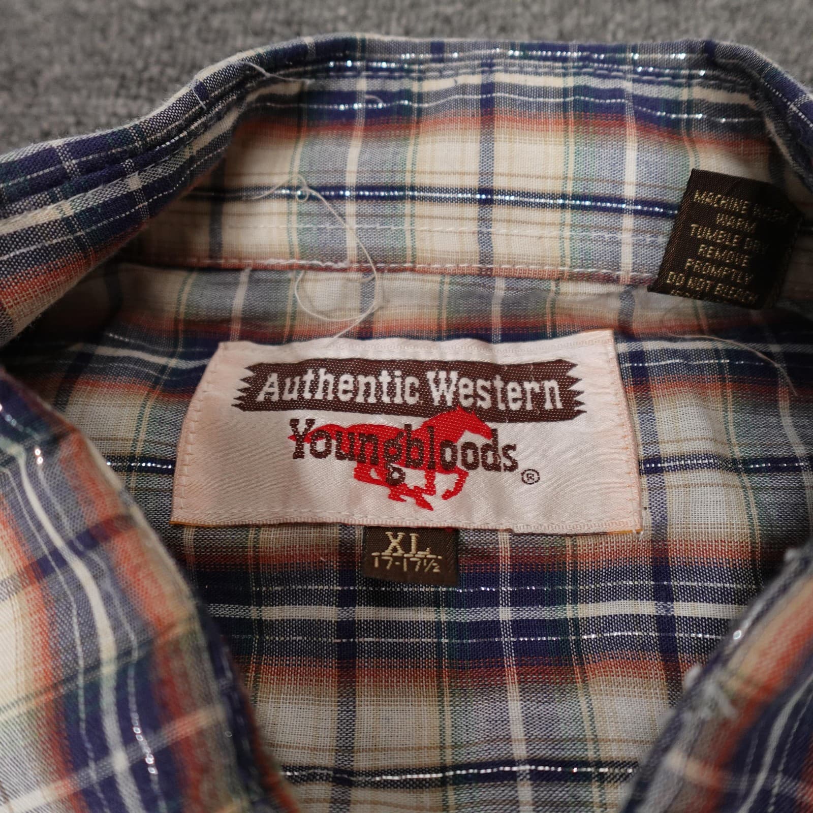 Vintage Youngbloods Shirt Mens XL Multicolor Plaid Western Snap Short Sleeve - Thumbnail 2