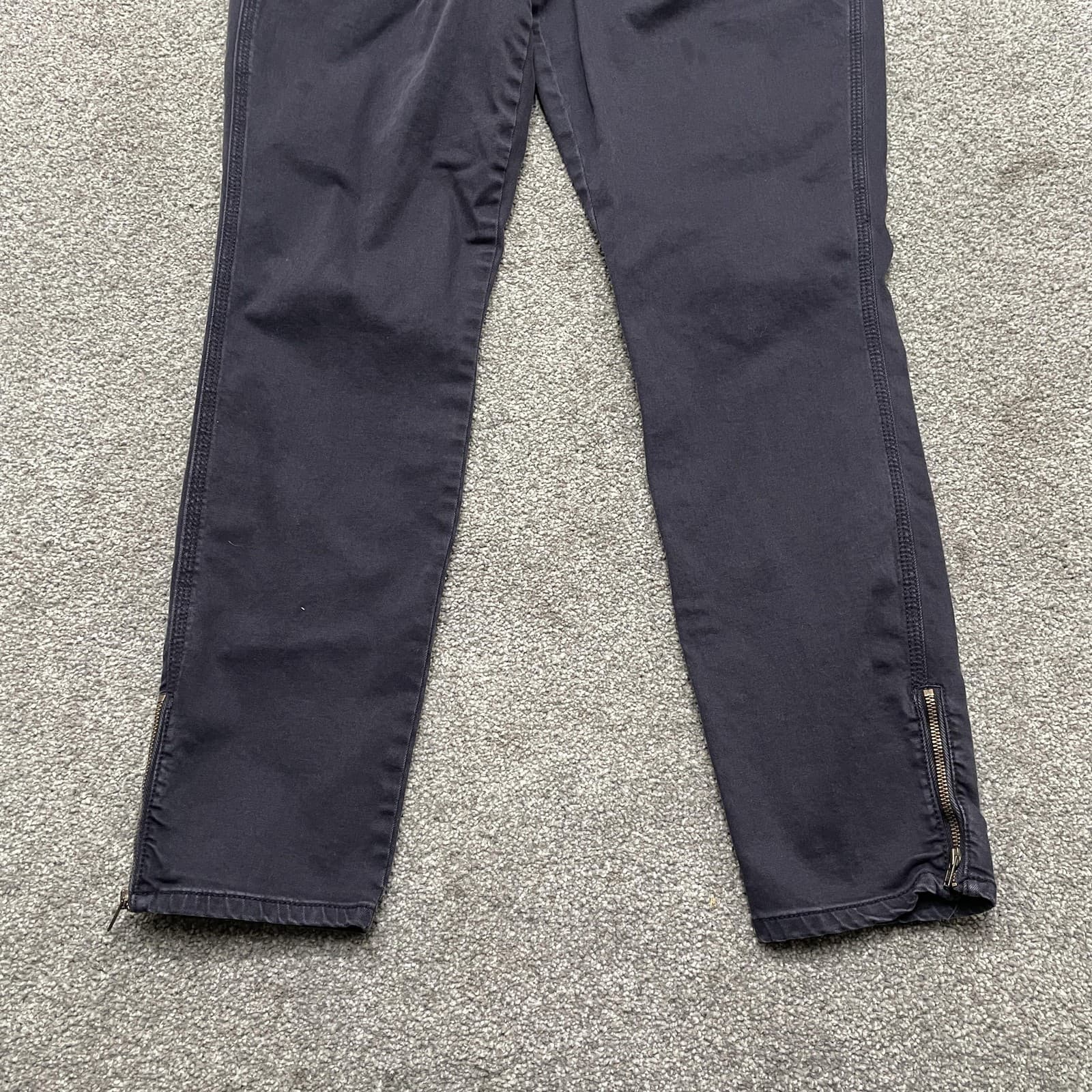 Lucky Brand Pants Womens 6 Navy Utility Ankle Zip Stretch Cotton Blend Tapered - Thumbnail 2