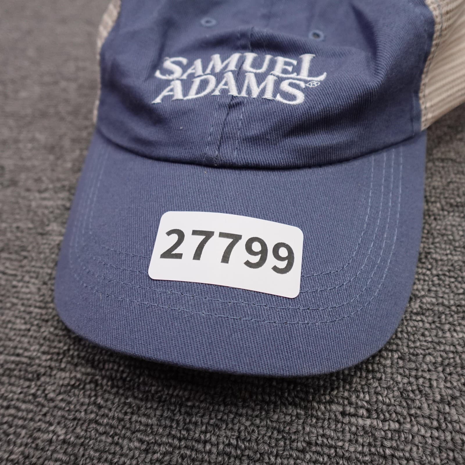 Samuel Adams Navy Tan Trucker Hat Mesh Snapback Cap Beer Logo Adult Adjustable - Thumbnail 8