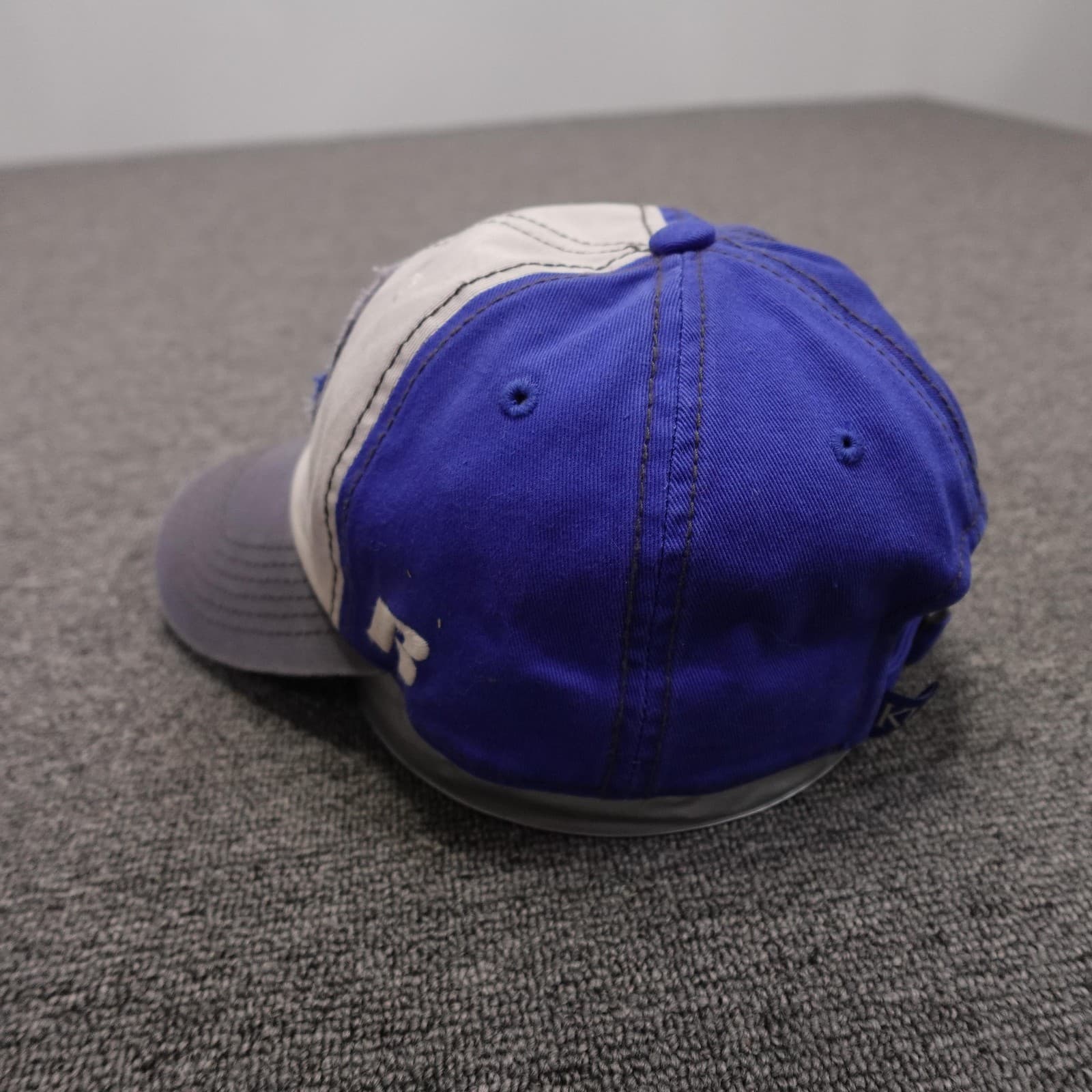 Kansas Jayhawks Hat Cap Strap Back Mens One Size Blue Gray NCAA Russell Athletic - Thumbnail 3