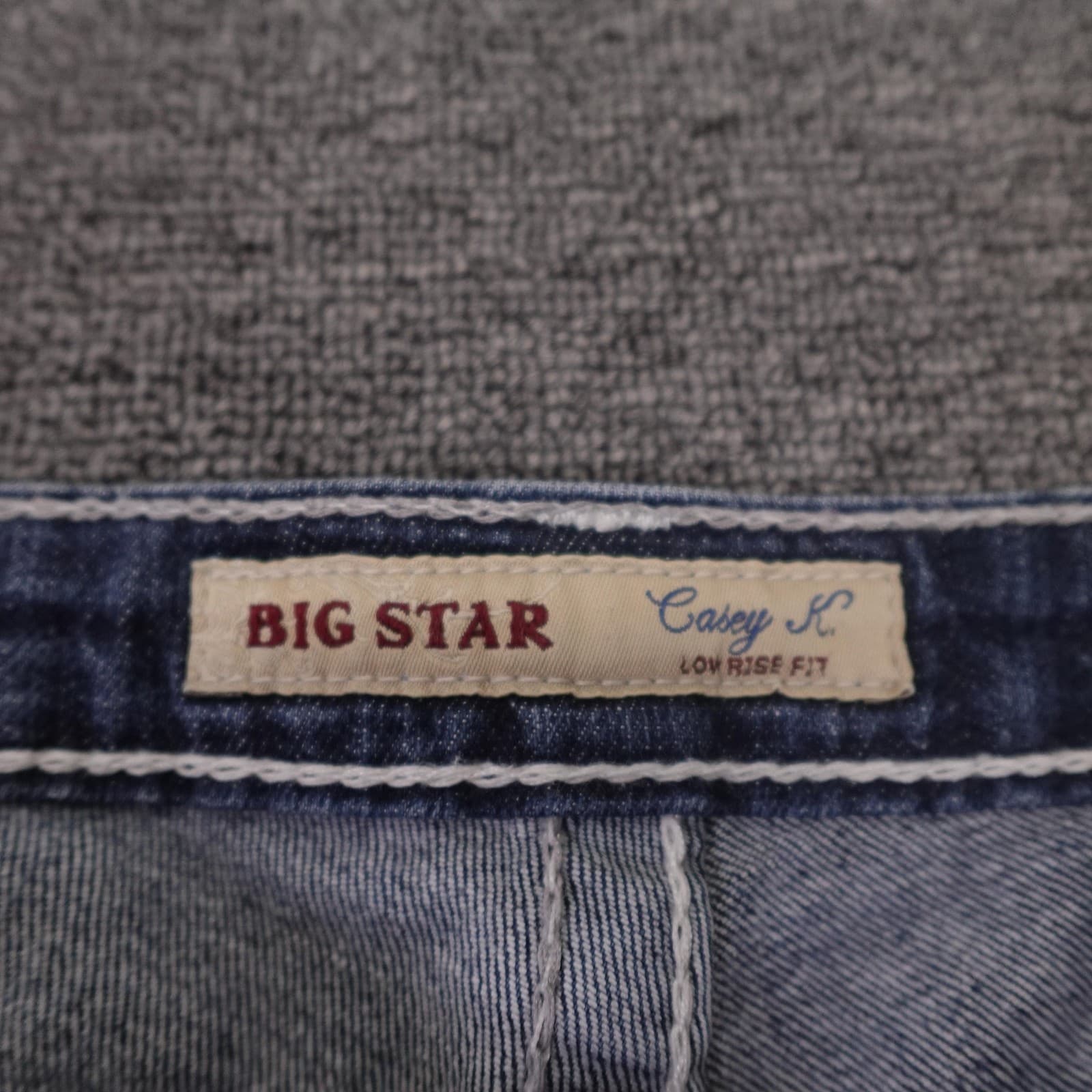 Big Star Casey K Shorts Womens 27 Blue Denim Low Rise Cutoff Embroidered - Thumbnail 2