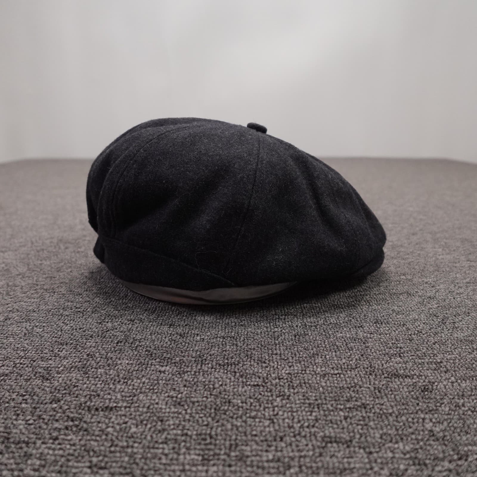 Voboom Hat Newsboy Fitted Mens One Size Black Wool Blend Quilted Lined Winter - Thumbnail 4