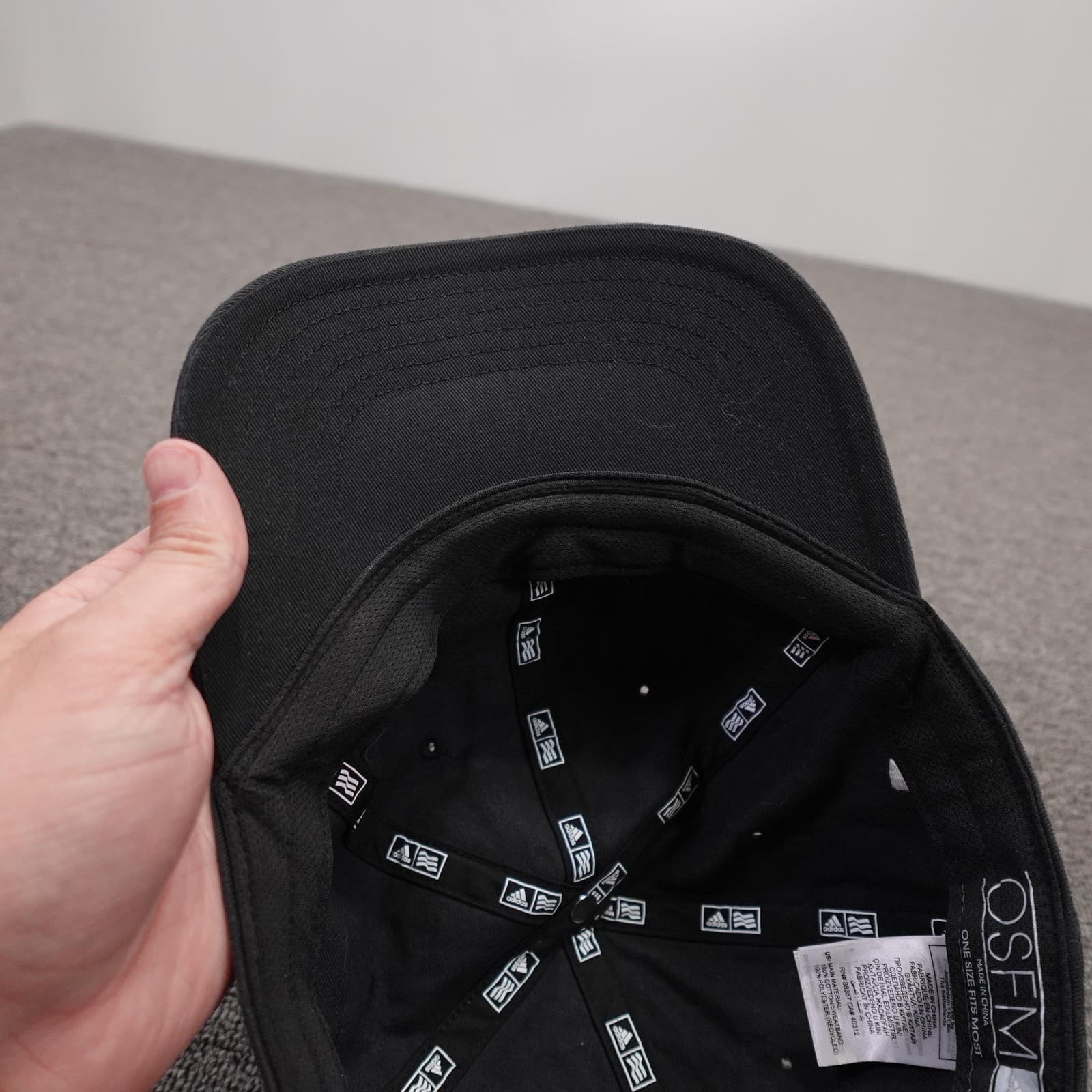 Adidas Hat Cap Strap Back Mens One Size Black Twill Baseball Sports Logo - Thumbnail 6