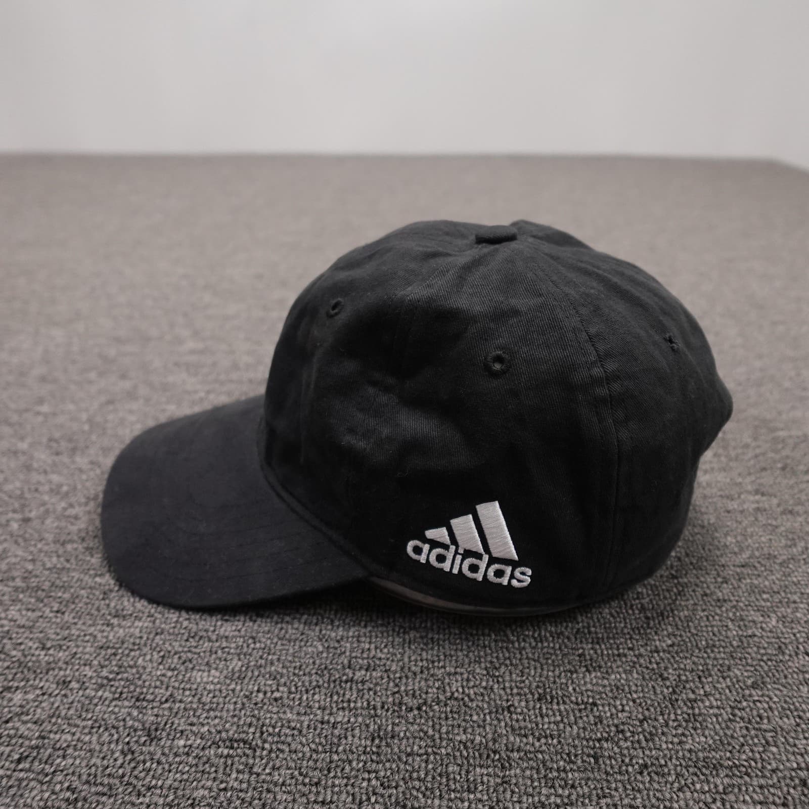 Adidas Hat Cap Strap Back Mens One Size Black Twill Baseball Sports Logo - Thumbnail 2