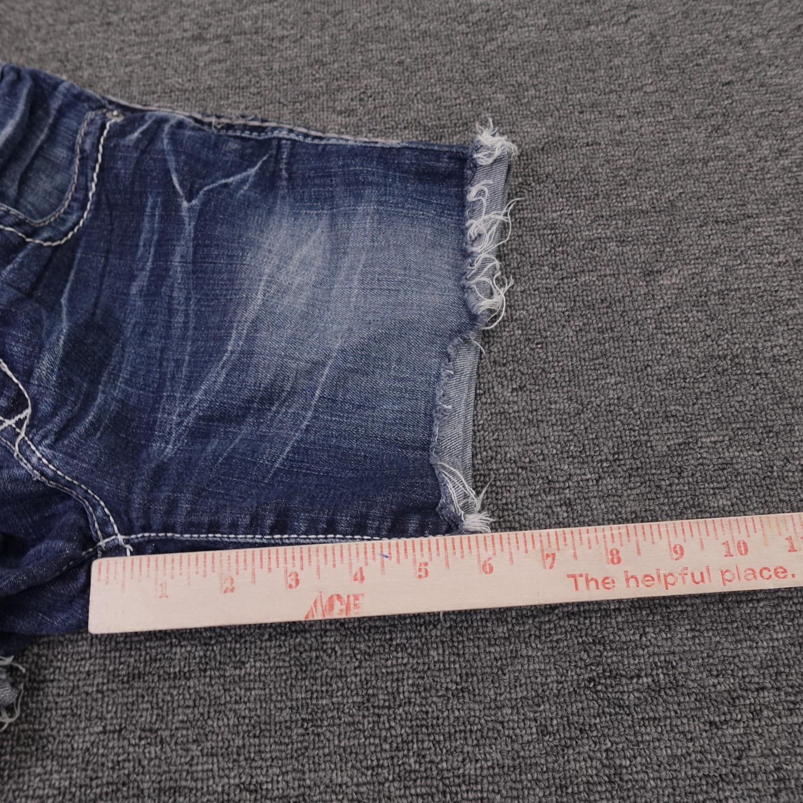 Big Star Casey K Shorts Womens 27 Blue Denim Low Rise Cutoff Embroidered - Thumbnail 8