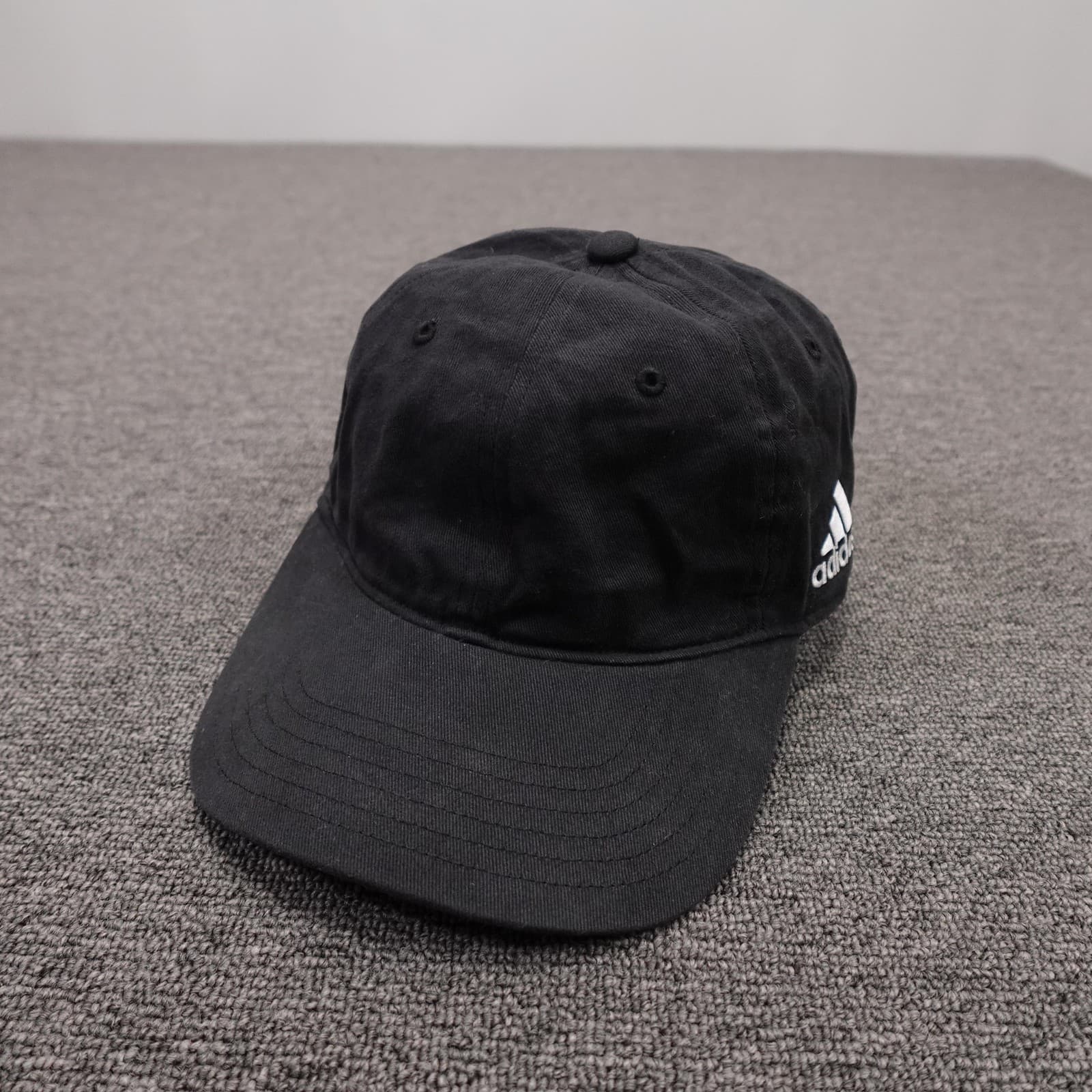 Adidas Hat Cap Strap Back Mens One Size Black Twill Baseball Sports Logo