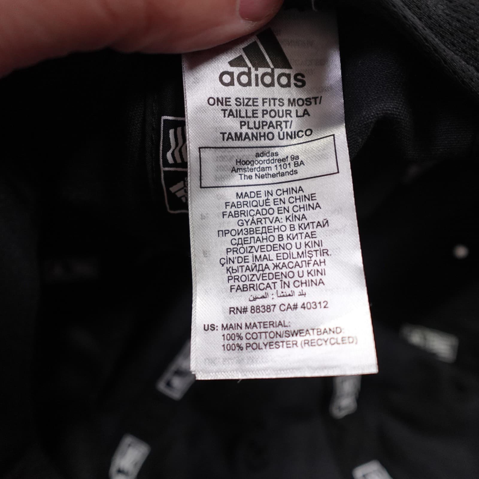 Adidas Hat Cap Strap Back Mens One Size Black Twill Baseball Sports Logo - Thumbnail 8