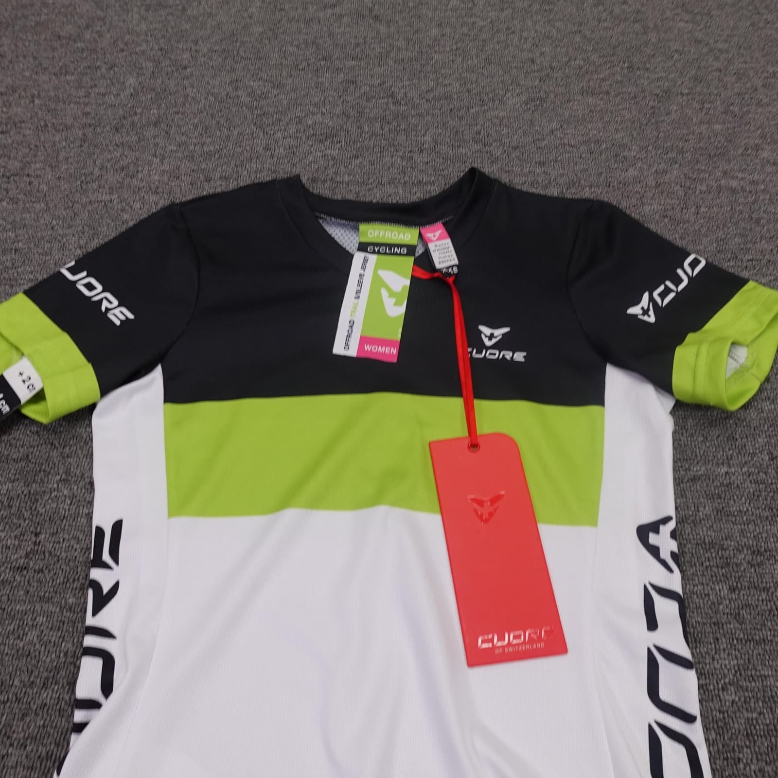 Cuore Shirt Womens XXS White Green Trail Cycling Short Sleeve Jersey Athletic - Thumbnail 2