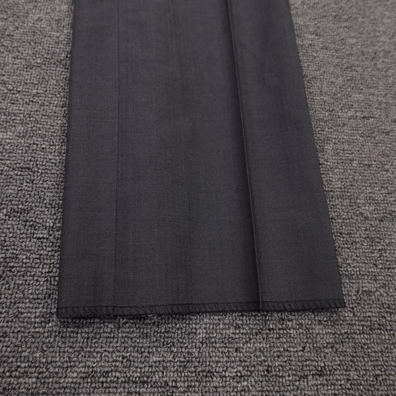 Joseph Abboud Suit Pants Mens 29x28 Gray Herringbone Wool Dress Made Italy - Thumbnail 3