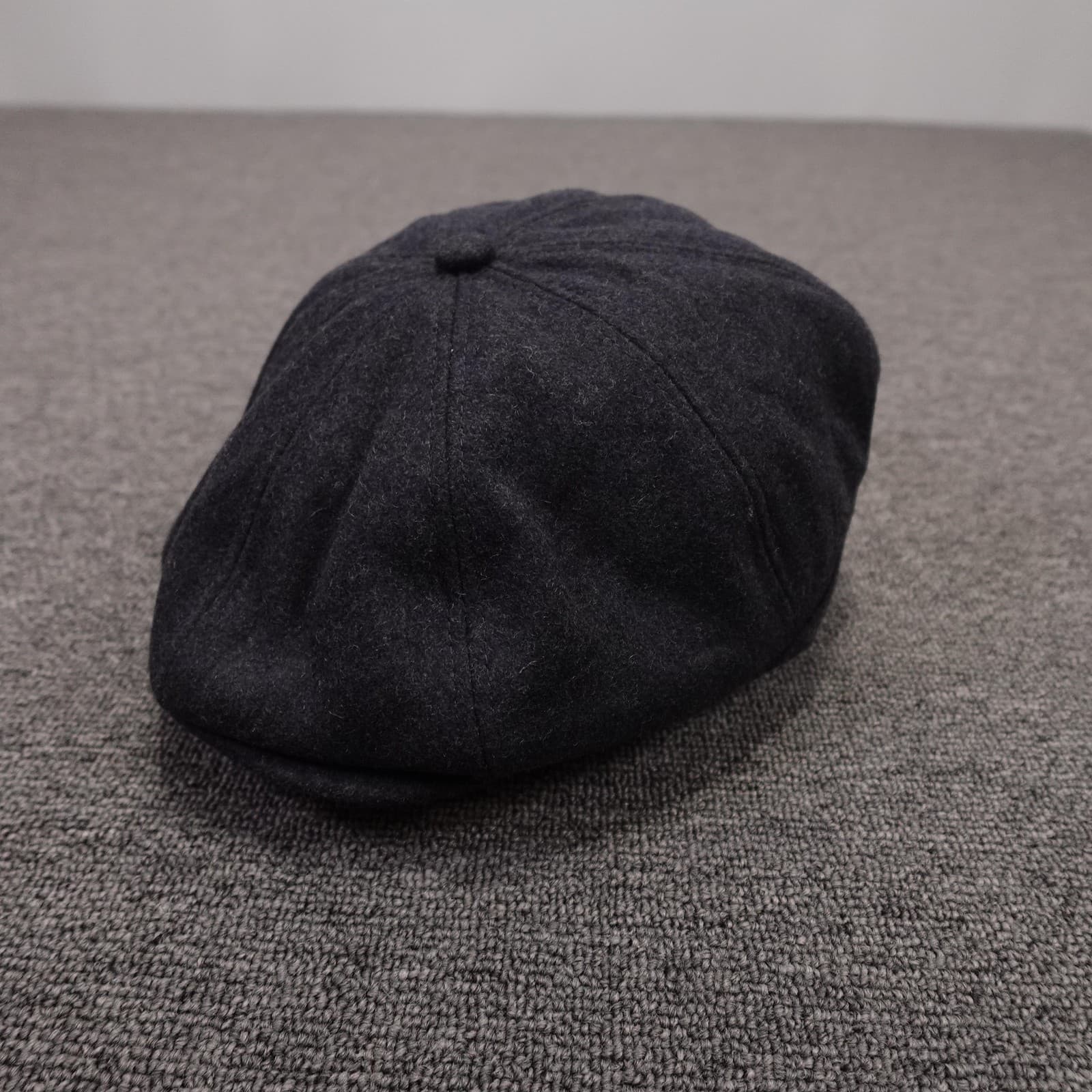 Voboom Hat Newsboy Fitted Mens One Size Black Wool Blend Quilted Lined Winter