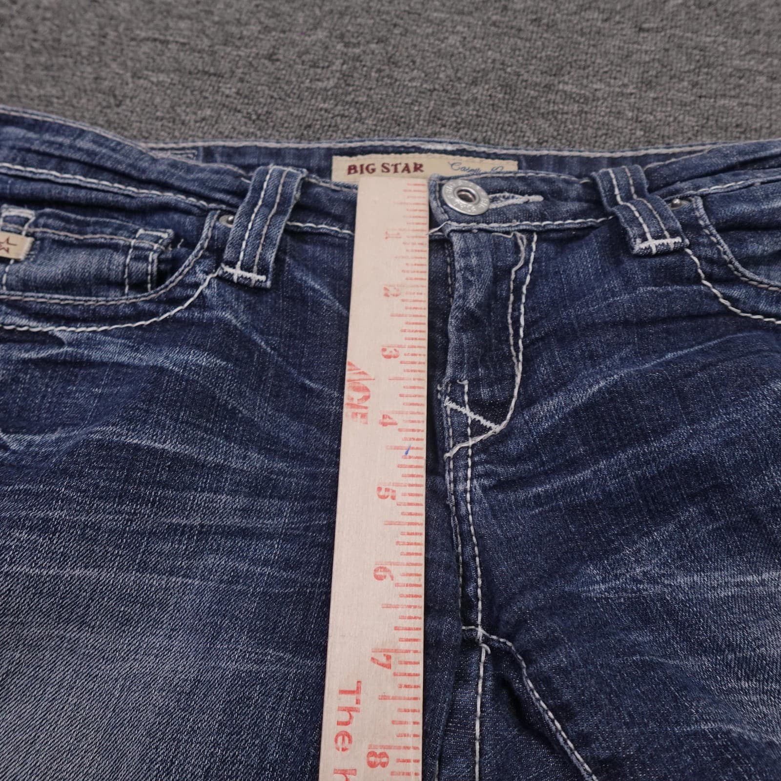 Big Star Casey K Shorts Womens 27 Blue Denim Low Rise Cutoff Embroidered - Thumbnail 7