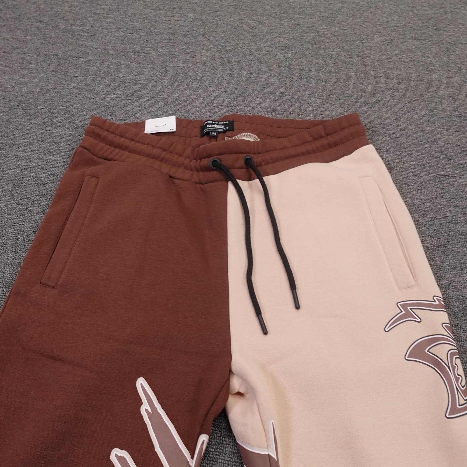 Reason Brand Sweatpants Mens Medium 33x32 Brown Beige Hellcat Flared Fleece - Thumbnail 3