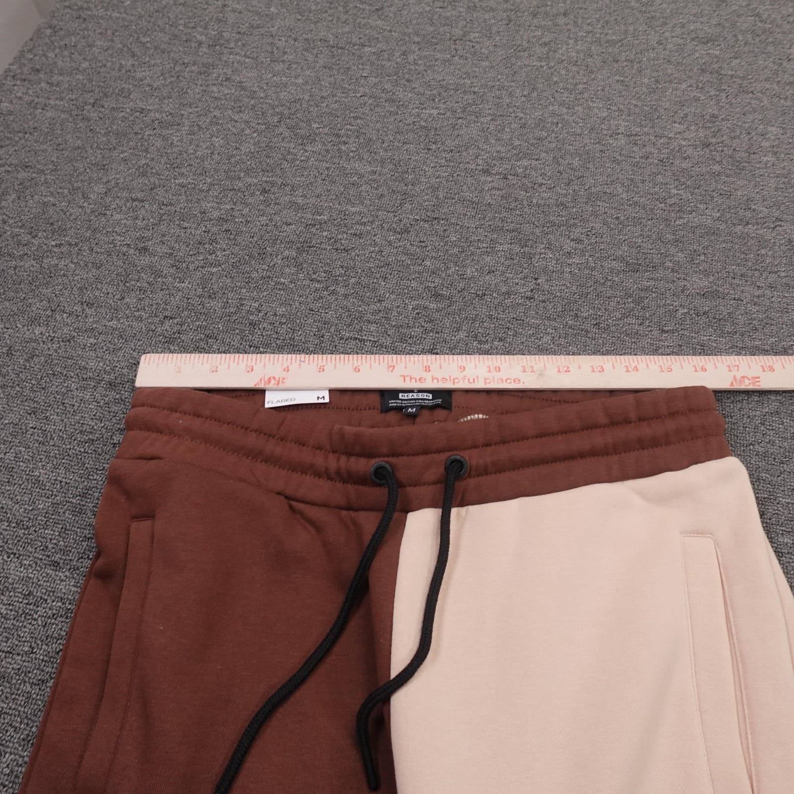 Reason Brand Sweatpants Mens Medium 33x32 Brown Beige Hellcat Flared Fleece - Thumbnail 10