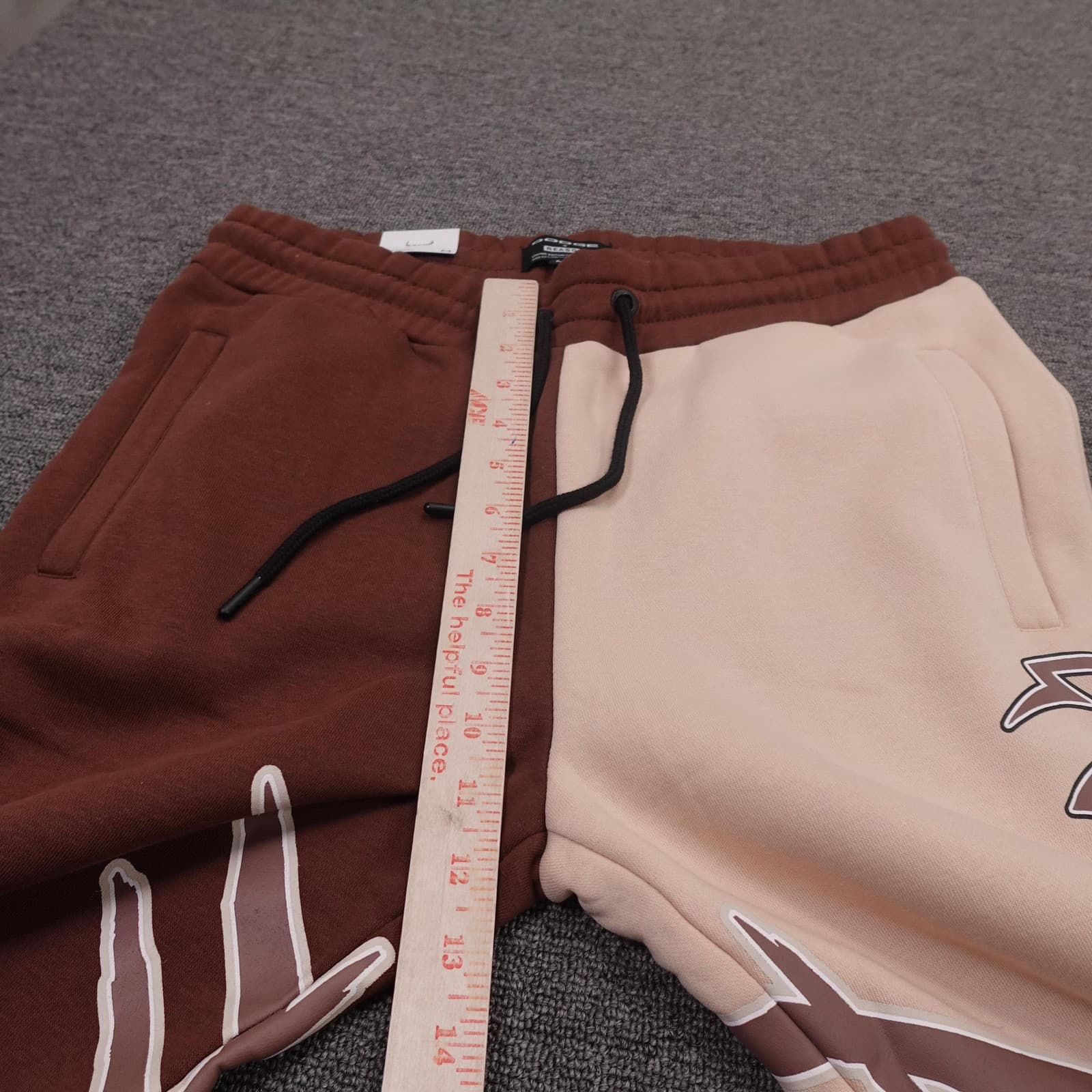 Reason Brand Sweatpants Mens Medium 33x32 Brown Beige Hellcat Flared Fleece - Thumbnail 11