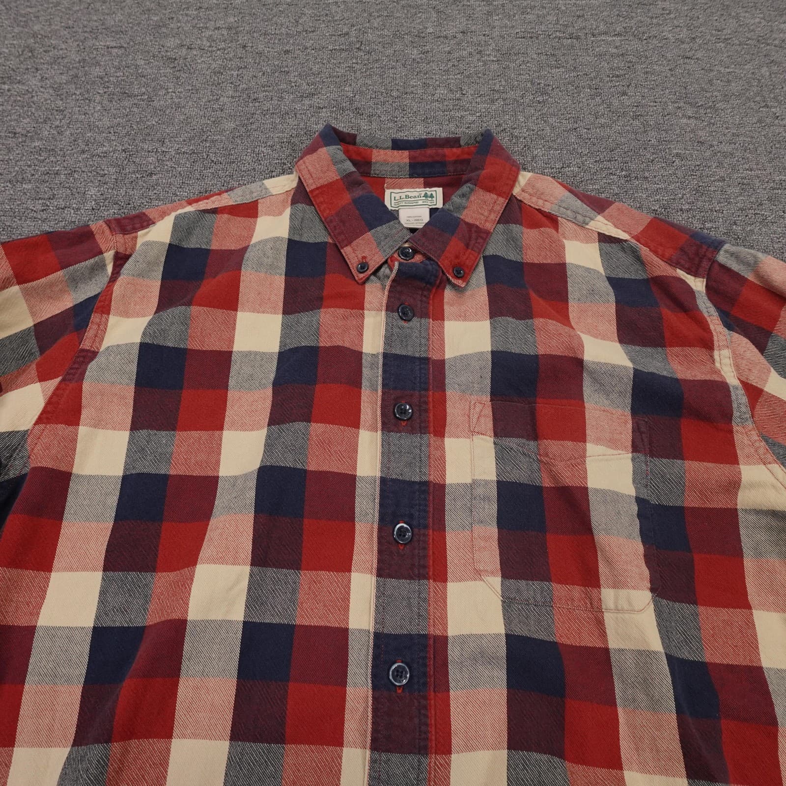 L.L.Bean Shirt Mens XL Red Plaid Flannel Long Sleeve Button Up Casual Outdoor - Thumbnail 2
